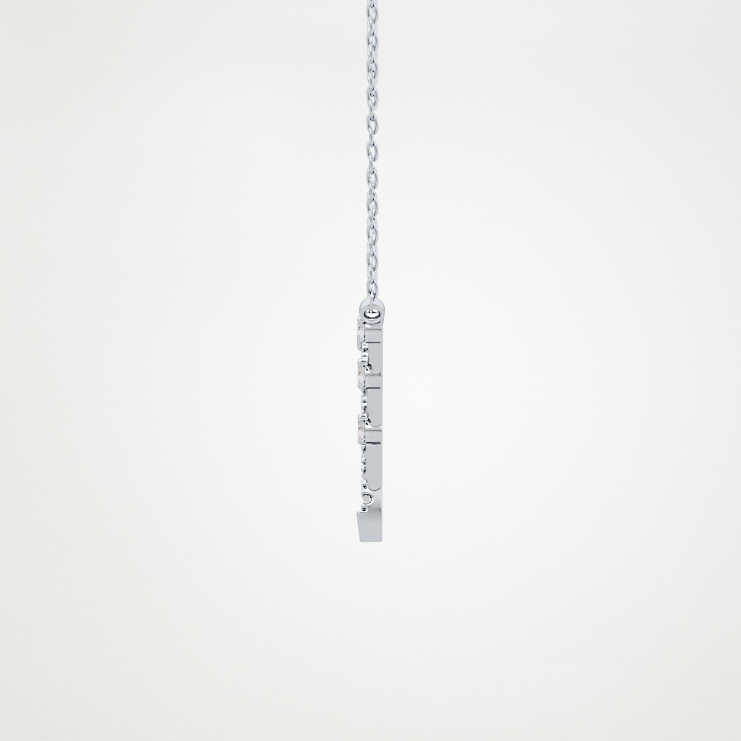 0.128 CT Moissanite V Bar Necklace in 14K or 18K Solid Gold – DEF Color, VVS Clarity 5
