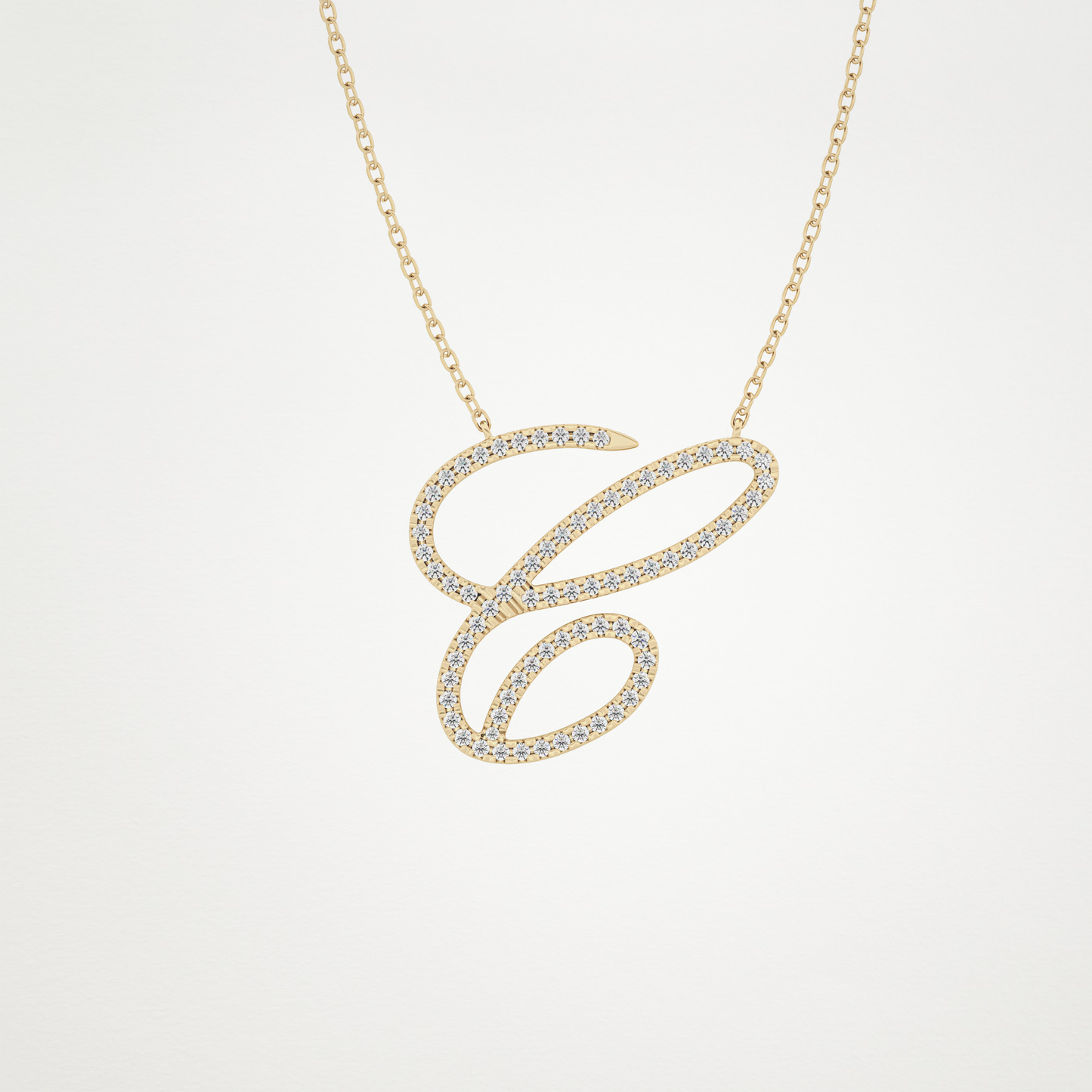 0.144 CT Moissanite C Shaped Necklace in 14K or 18K Solid Gold – DEF Color, VVS Clarity