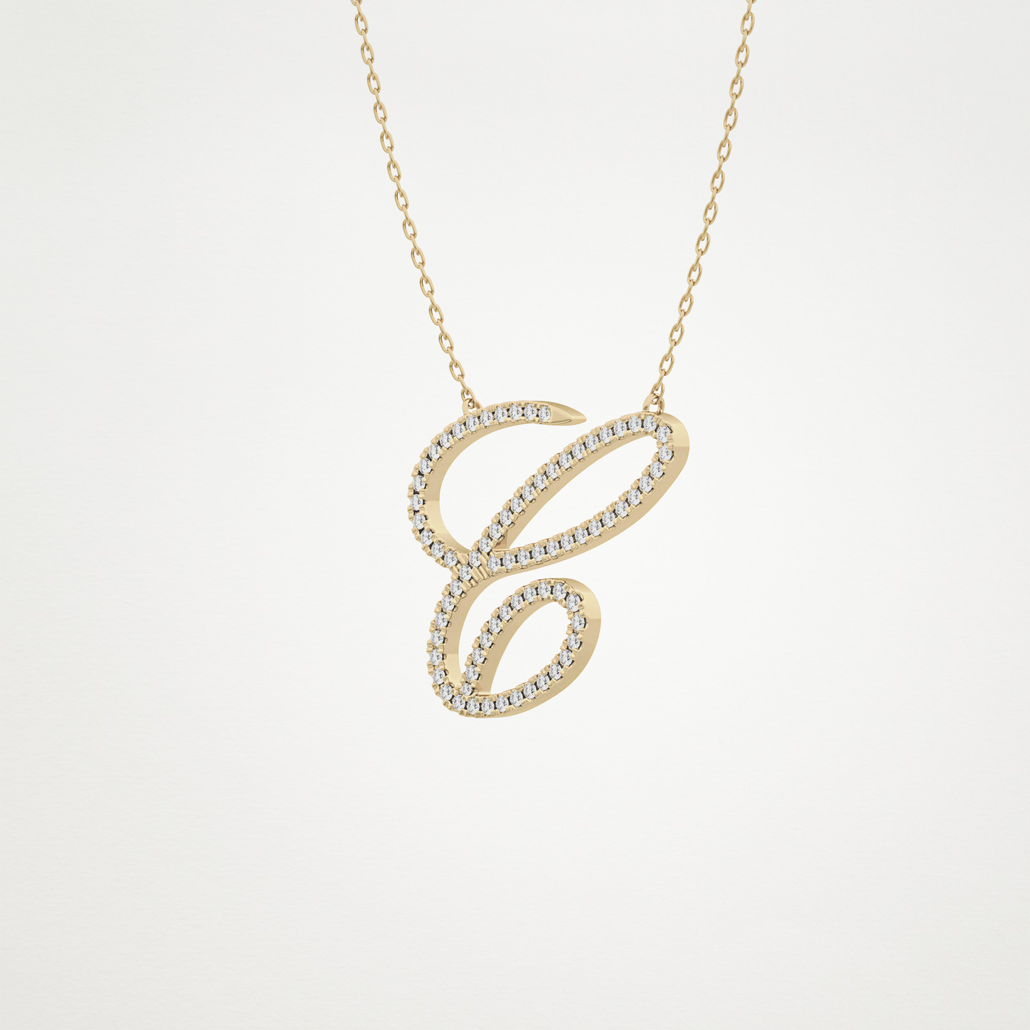 0.144 CT Moissanite C Shaped Necklace in 14K or 18K Solid Gold – DEF Color, VVS Clarity