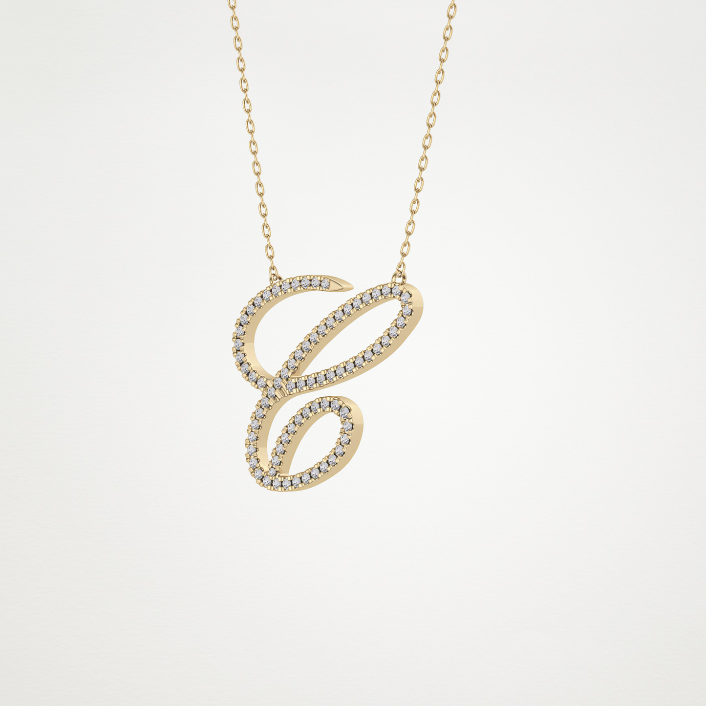 0.144 CT Moissanite C Shaped Necklace in 14K or 18K Solid Gold – DEF Color, VVS Clarity