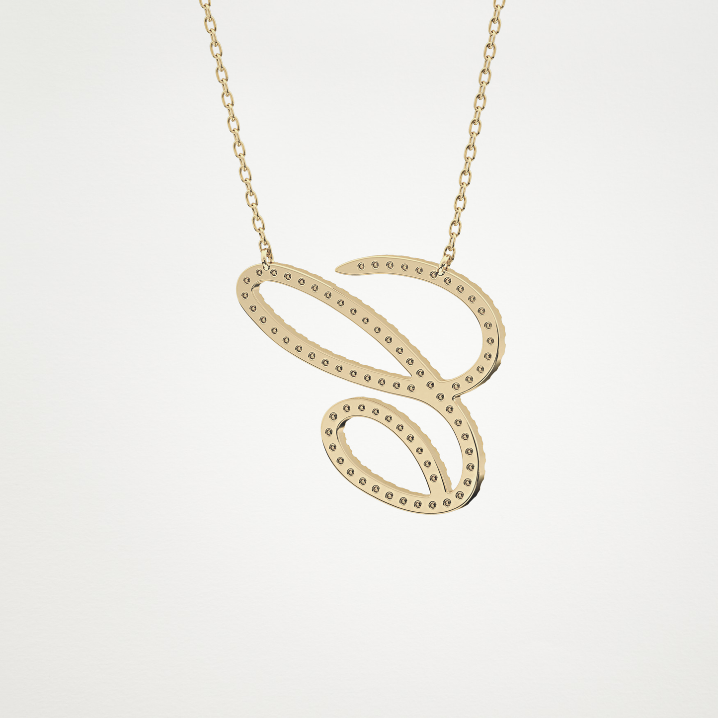 0.144 CT Moissanite C Shaped Necklace in 14K or 18K Solid Gold – DEF Color, VVS Clarity
