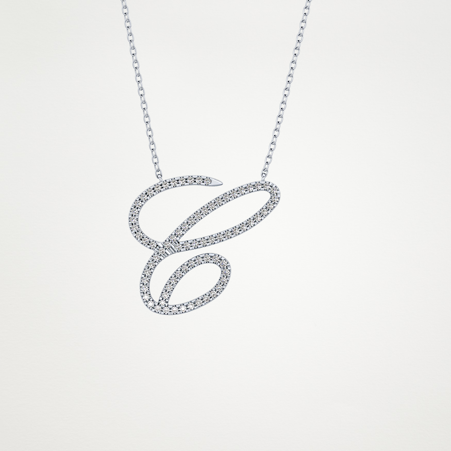 0.144 CT Moissanite C Shaped Necklace in 14K or 18K Solid Gold – DEF Color, VVS Clarity