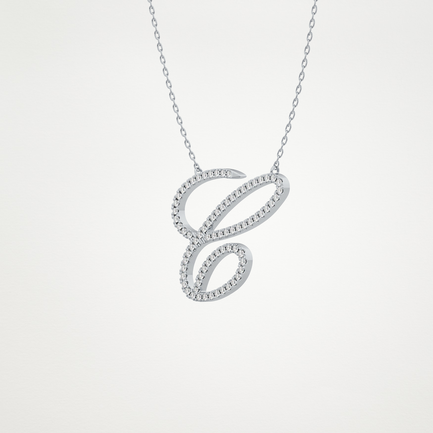 0.144 CT Moissanite C Shaped Necklace in 14K or 18K Solid Gold – DEF Color, VVS Clarity