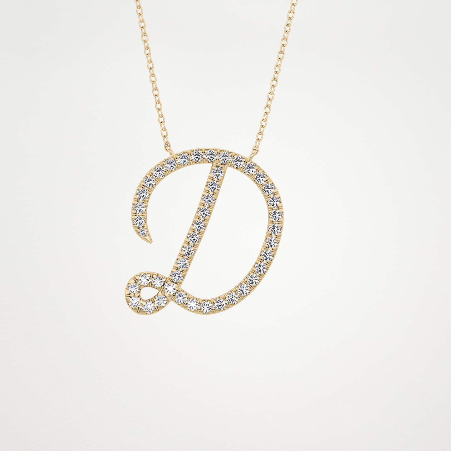 0.435 CT Moissanite D Shaped Necklace in 14K or 18K Solid Gold – DEF Color, VVS Clarity