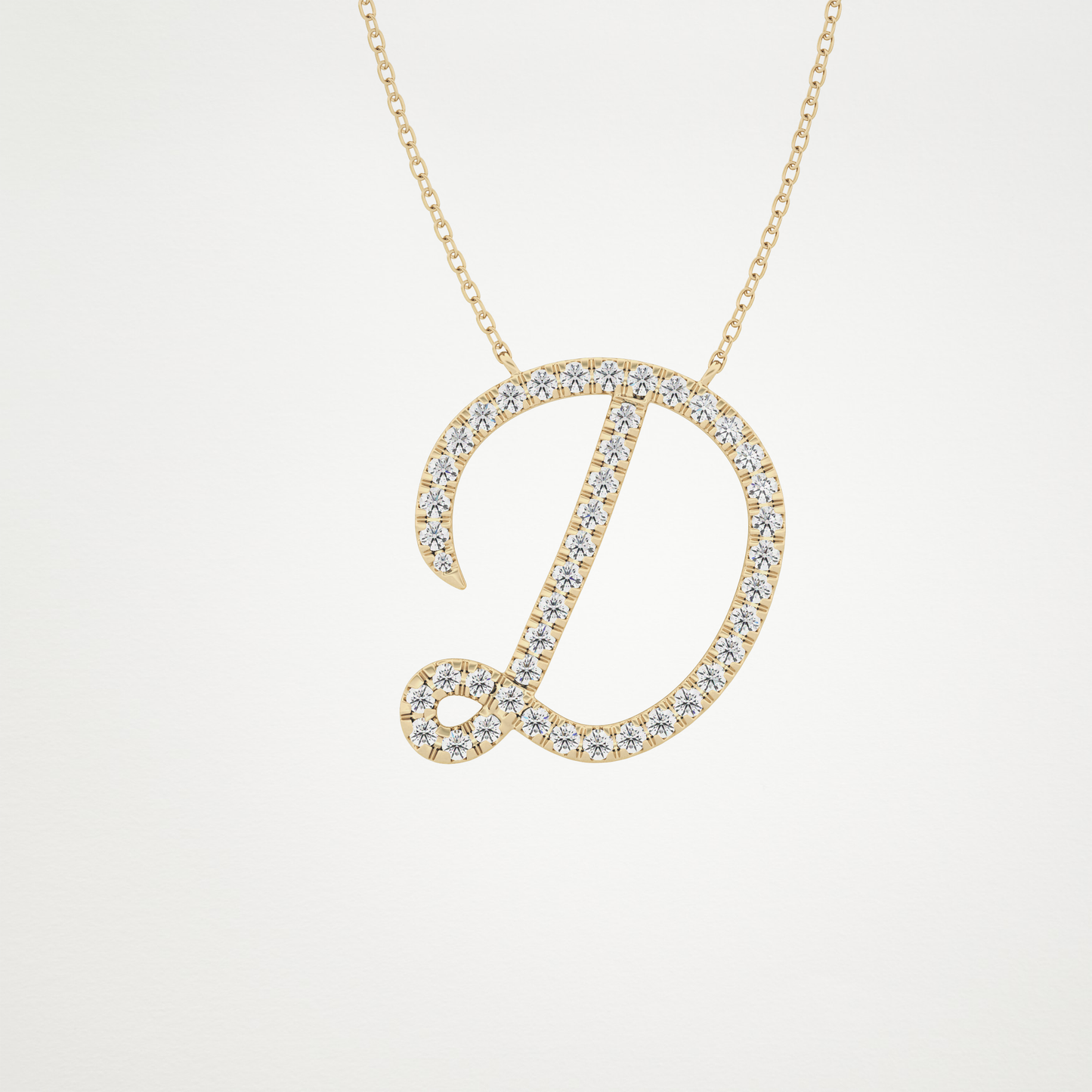 0.435 CT Moissanite D Shaped Necklace in 14K or 18K Solid Gold – DEF Color, VVS Clarity