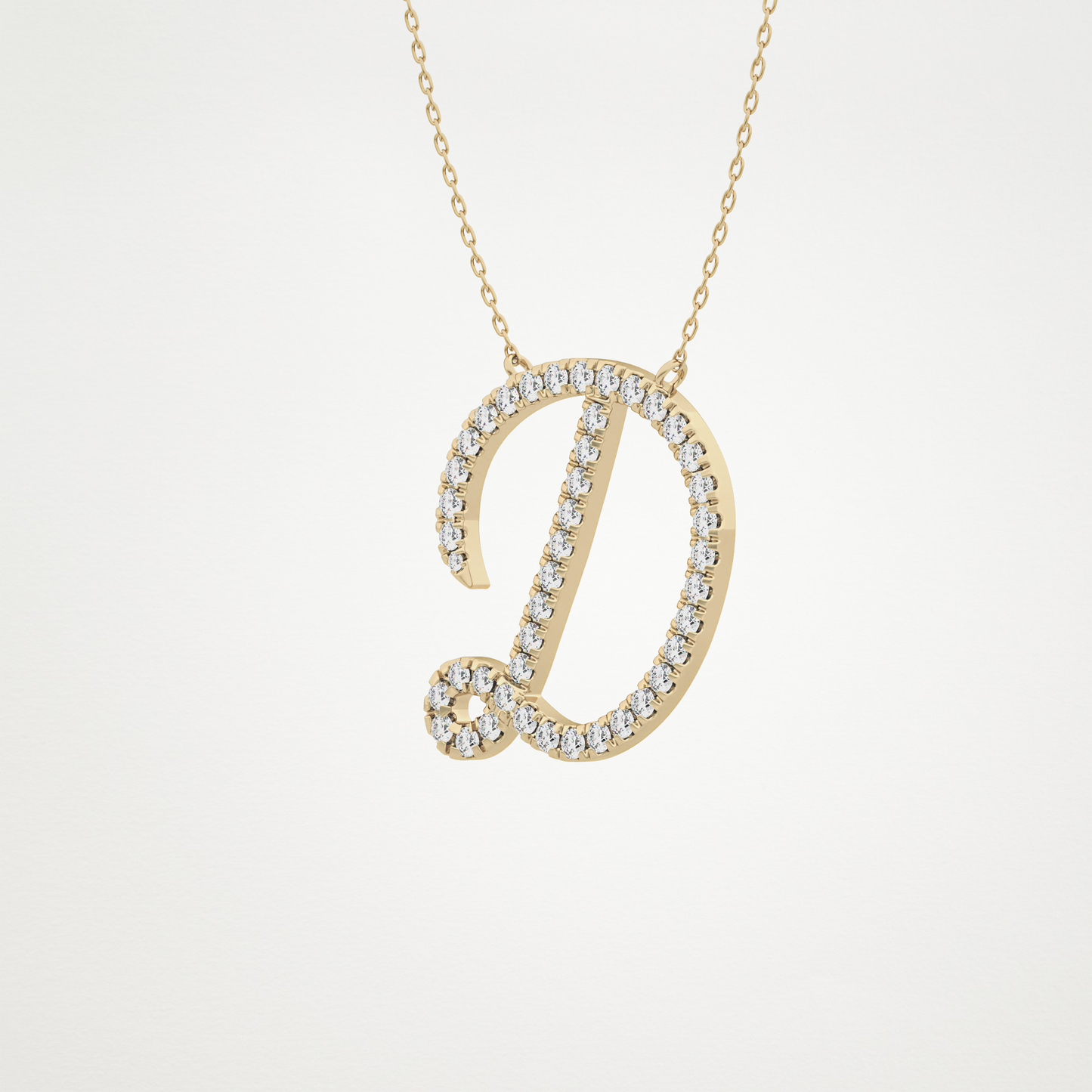 0.435 CT Moissanite D Shaped Necklace in 14K or 18K Solid Gold – DEF Color, VVS Clarity