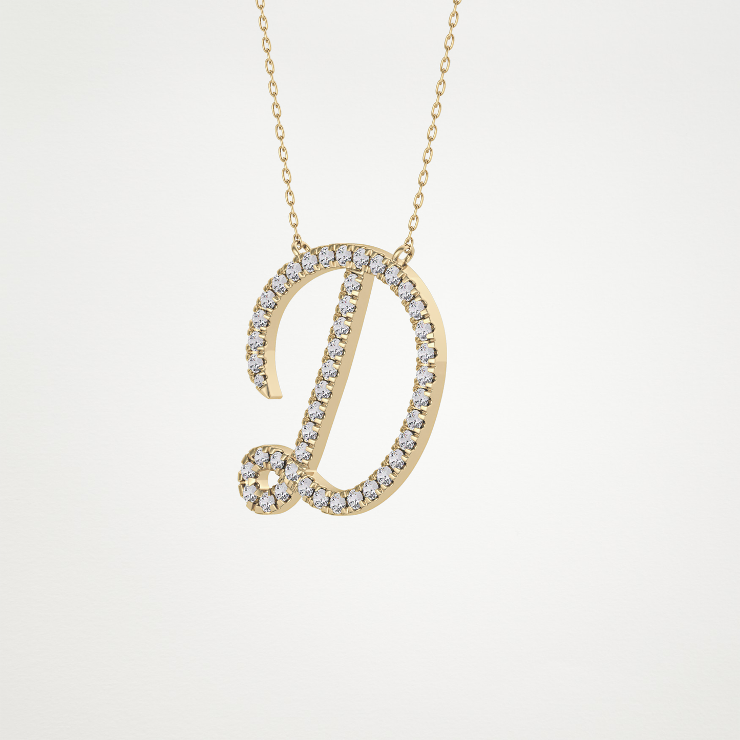 0.435 CT Moissanite D Shaped Necklace in 14K or 18K Solid Gold – DEF Color, VVS Clarity