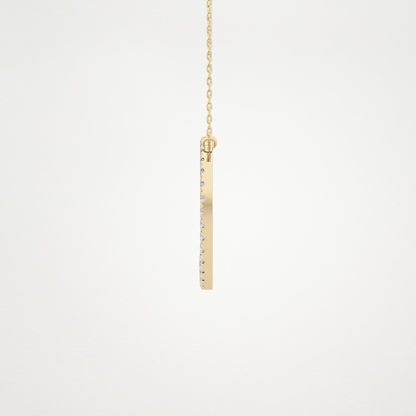 0.435 CT Moissanite D Shaped Necklace in 14K or 18K Solid Gold – DEF Color, VVS Clarity