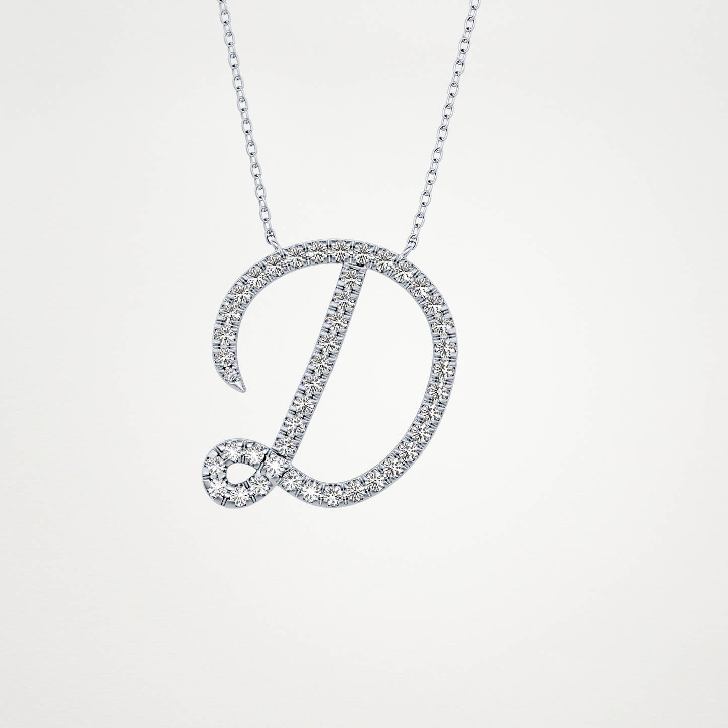 0.435 CT Moissanite D Shaped Necklace in 14K or 18K Solid Gold – DEF Color, VVS Clarity