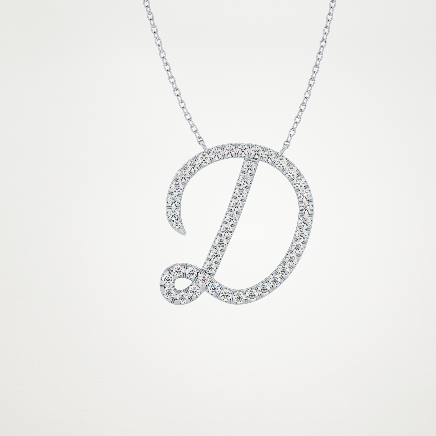 0.435 CT Moissanite D Shaped Necklace in 14K or 18K Solid Gold – DEF Color, VVS Clarity