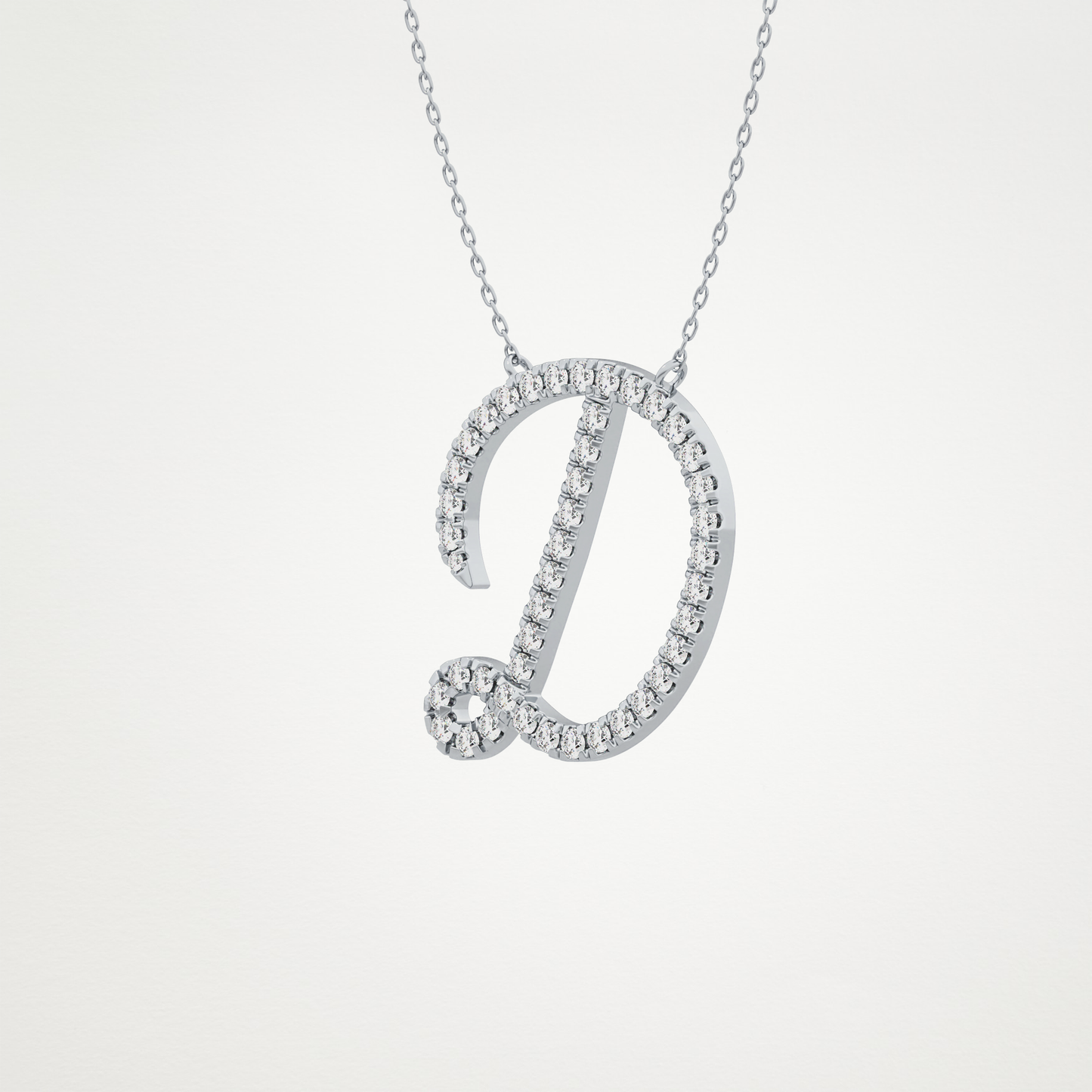 0.435 CT Moissanite D Shaped Necklace in 14K or 18K Solid Gold – DEF Color, VVS Clarity