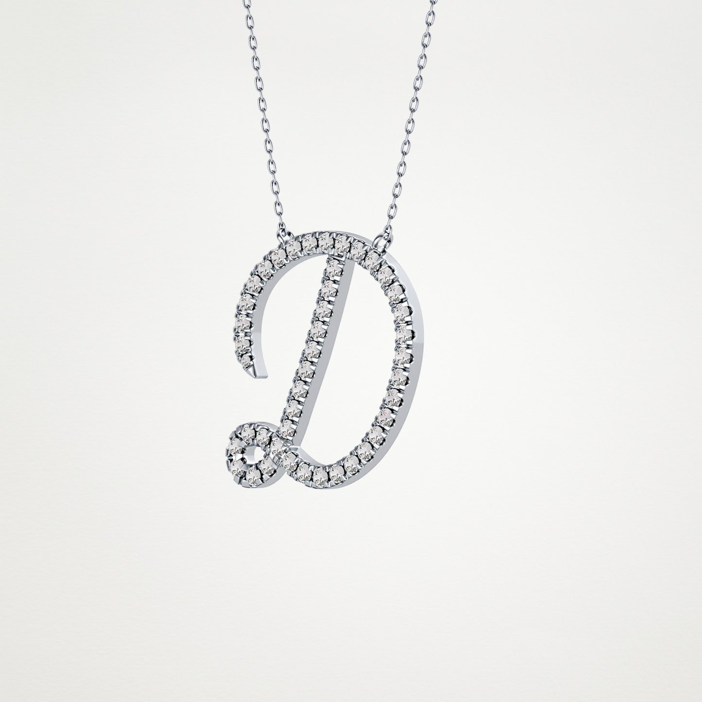 0.435 CT Moissanite D Shaped Necklace in 14K or 18K Solid Gold – DEF Color, VVS Clarity