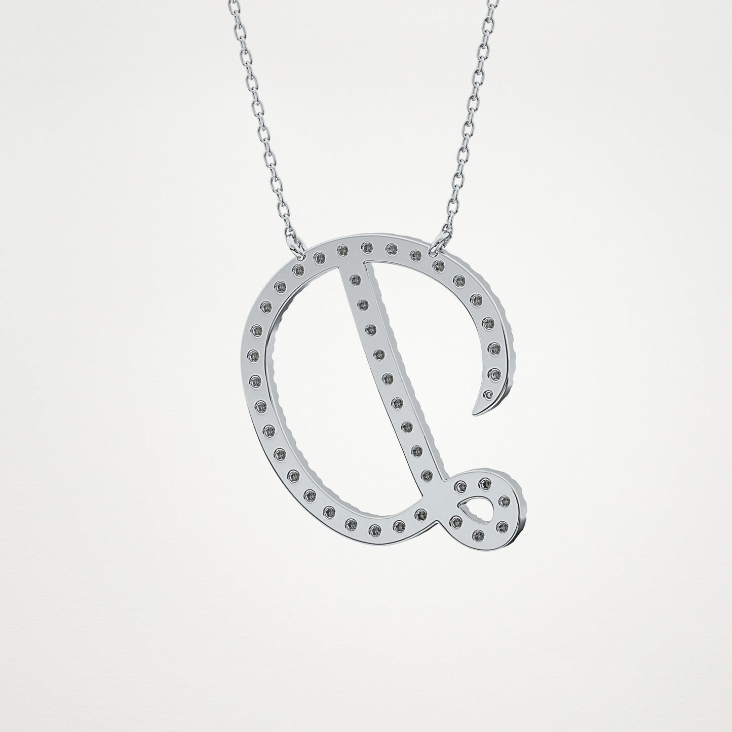0.435 CT Moissanite D Shaped Necklace in 14K or 18K Solid Gold – DEF Color, VVS Clarity