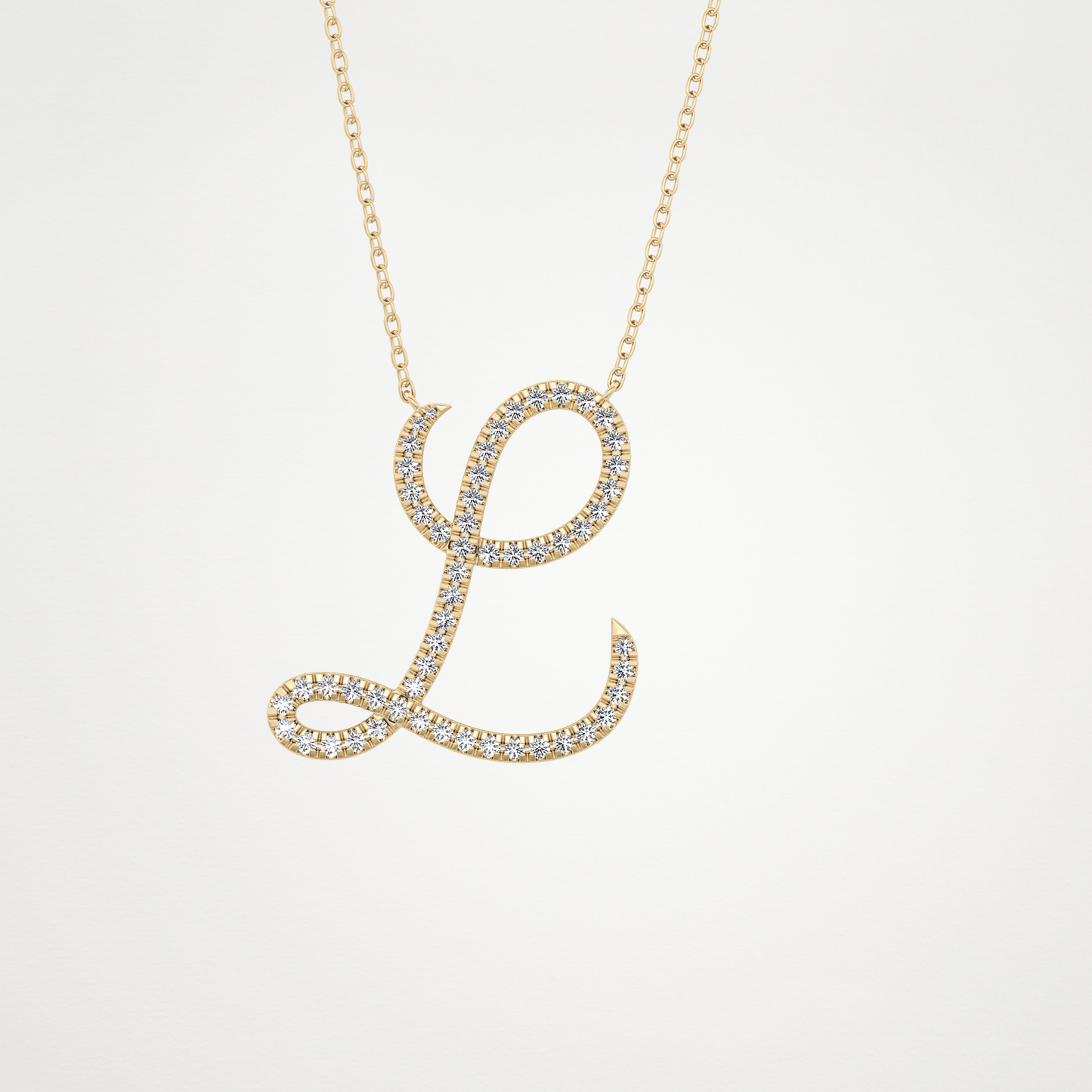 0.198 CT Moissanite L Shaped Necklace in 14K or 18K Solid Gold – DEF Color, VVS Clarity