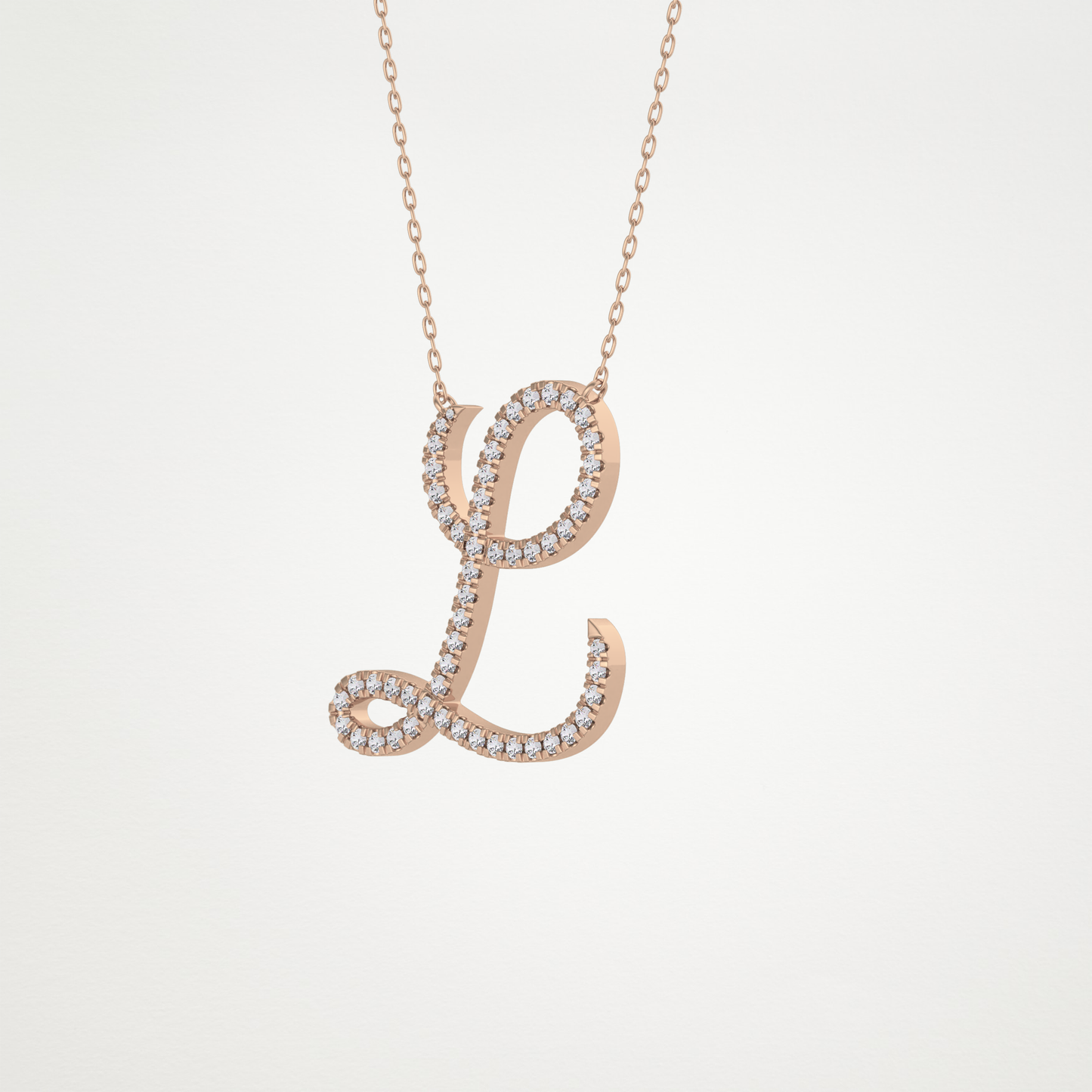 0.198 CT Moissanite L Shaped Necklace in 14K or 18K Solid Gold – DEF Color, VVS Clarity