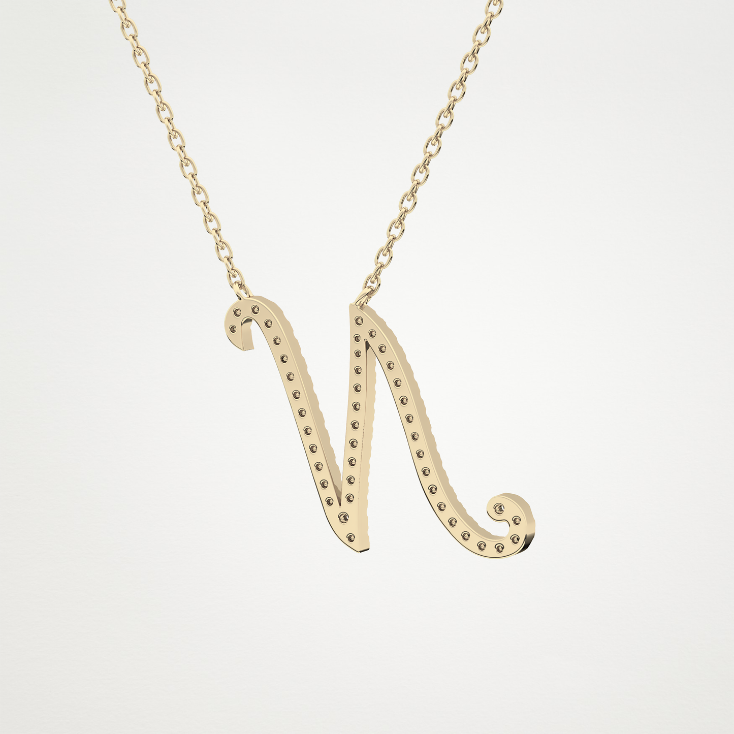 0.99 CT Moissanite N Shaped Necklace in 14K or 18K Solid Gold – DEF Color, VVS Clarity