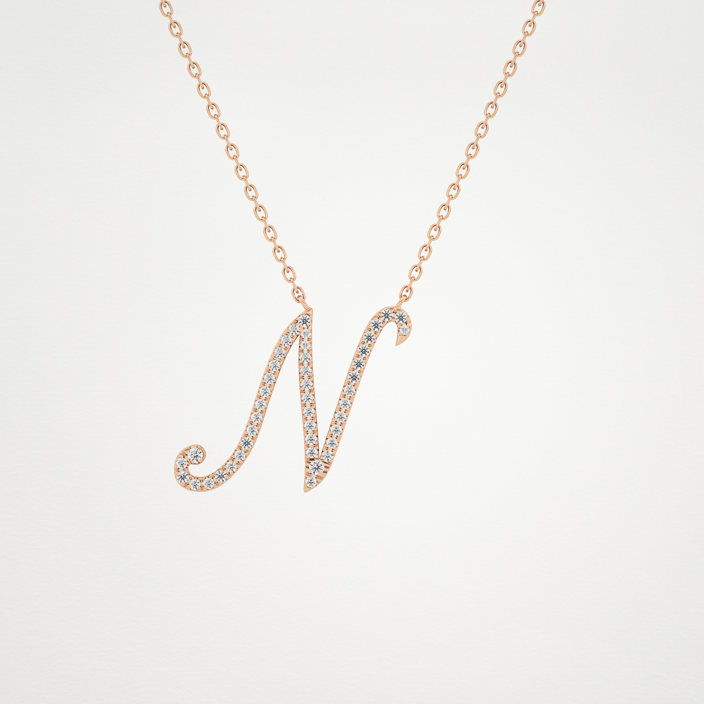 0.99 CT Moissanite N Shaped Necklace in 14K or 18K Solid Gold – DEF Color, VVS Clarity