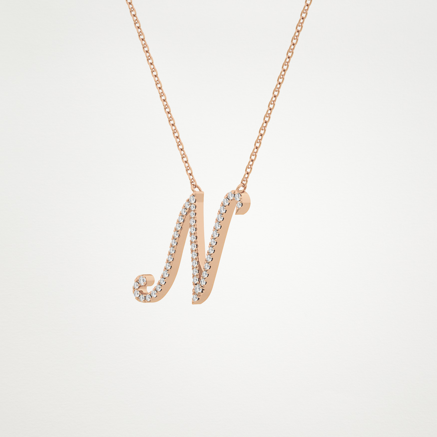0.99 CT Moissanite N Shaped Necklace in 14K or 18K Solid Gold – DEF Color, VVS Clarity