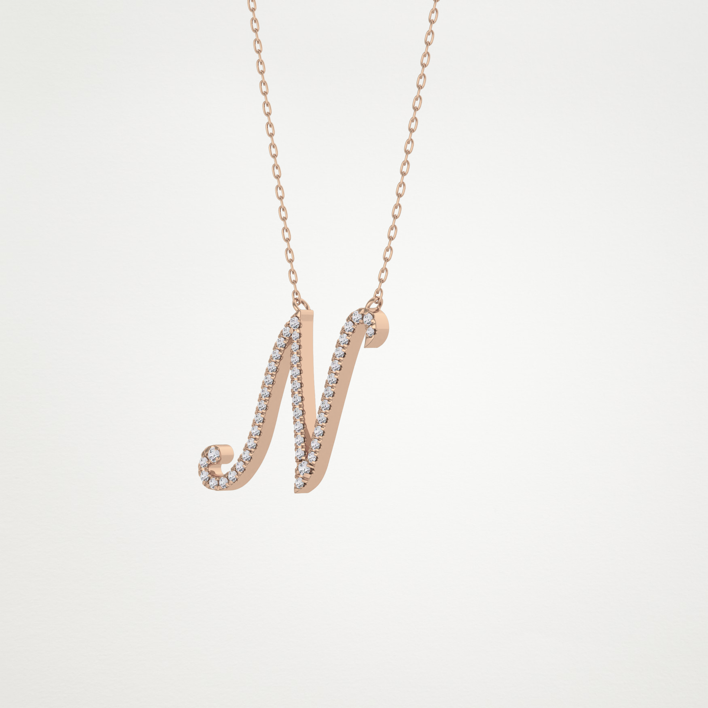 0.99 CT Moissanite N Shaped Necklace in 14K or 18K Solid Gold – DEF Color, VVS Clarity