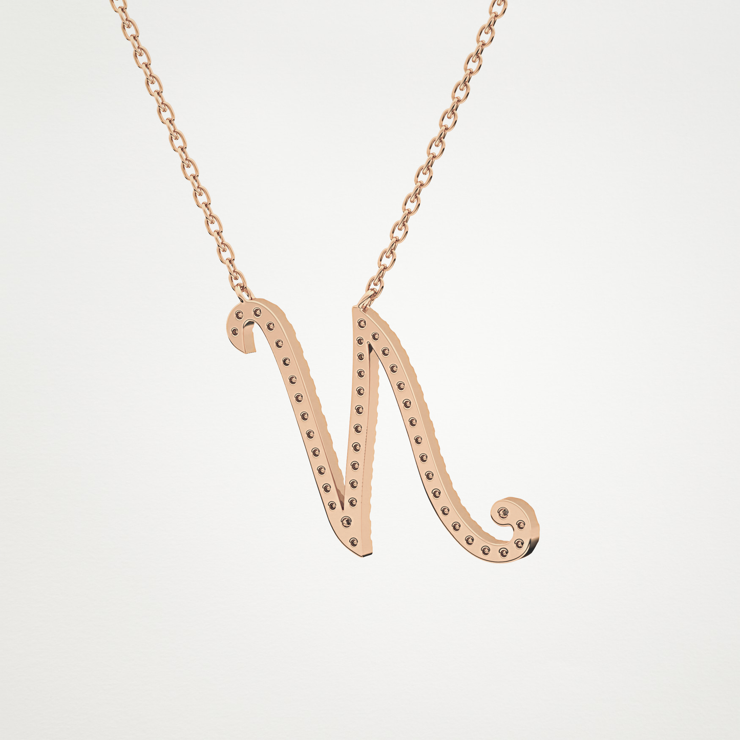 0.99 CT Moissanite N Shaped Necklace in 14K or 18K Solid Gold – DEF Color, VVS Clarity