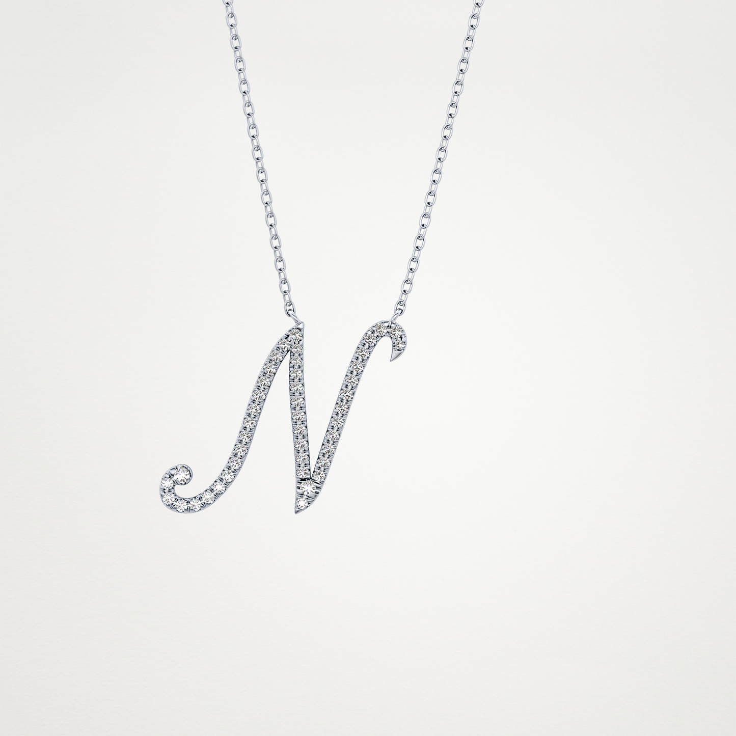 0.99 CT Moissanite N Shaped Necklace in 14K or 18K Solid Gold – DEF Color, VVS Clarity