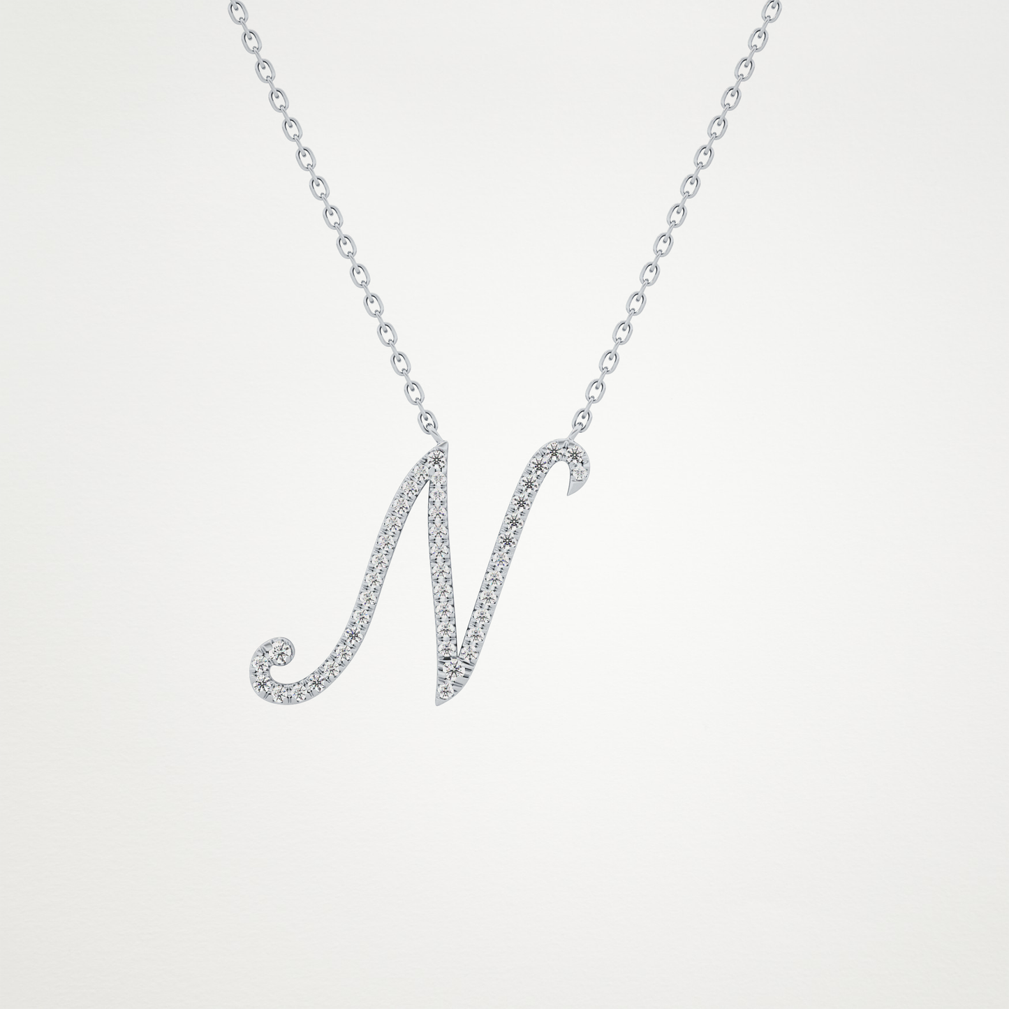 0.99 CT Moissanite N Shaped Necklace in 14K or 18K Solid Gold – DEF Color, VVS Clarity