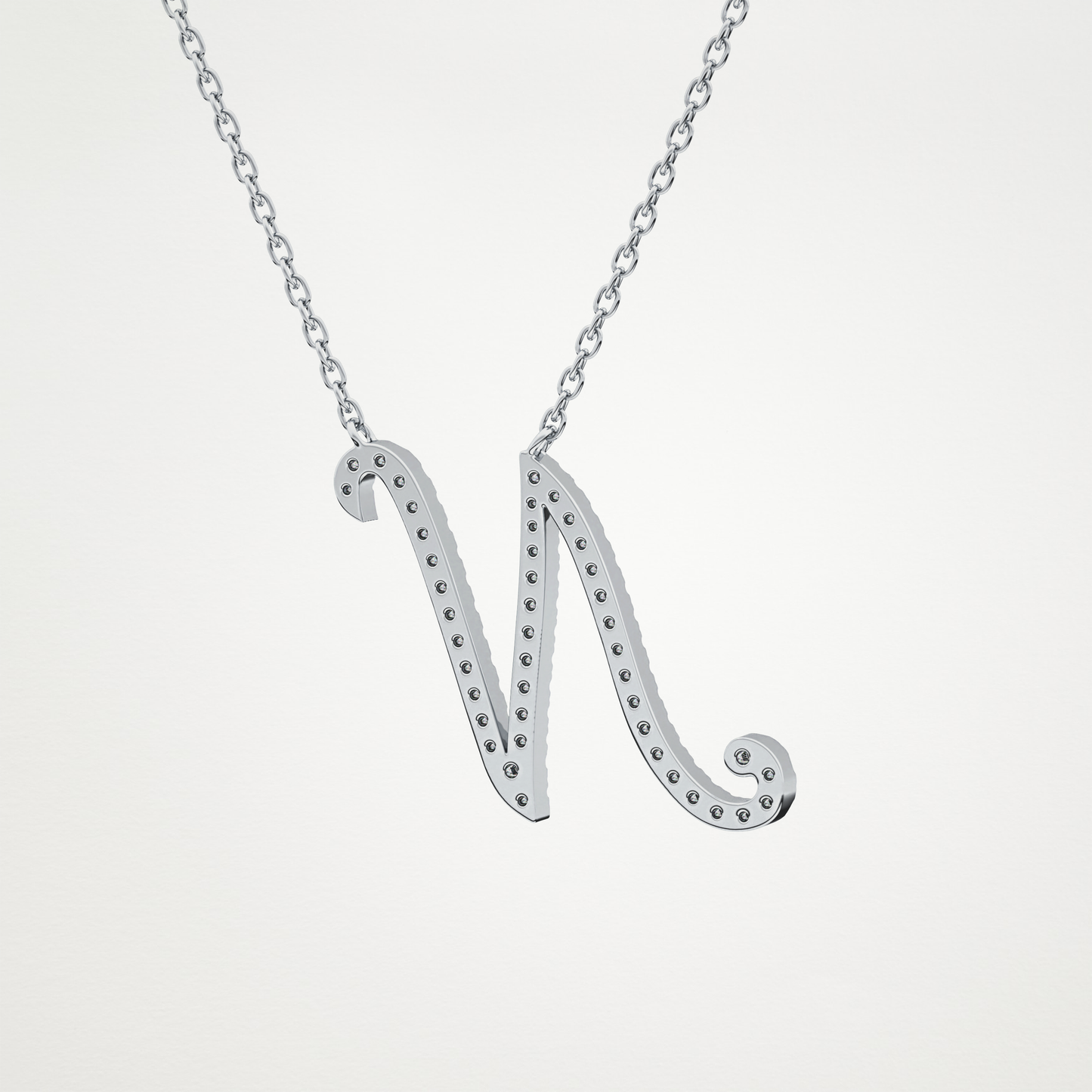 0.99 CT Moissanite N Shaped Necklace in 14K or 18K Solid Gold – DEF Color, VVS Clarity
