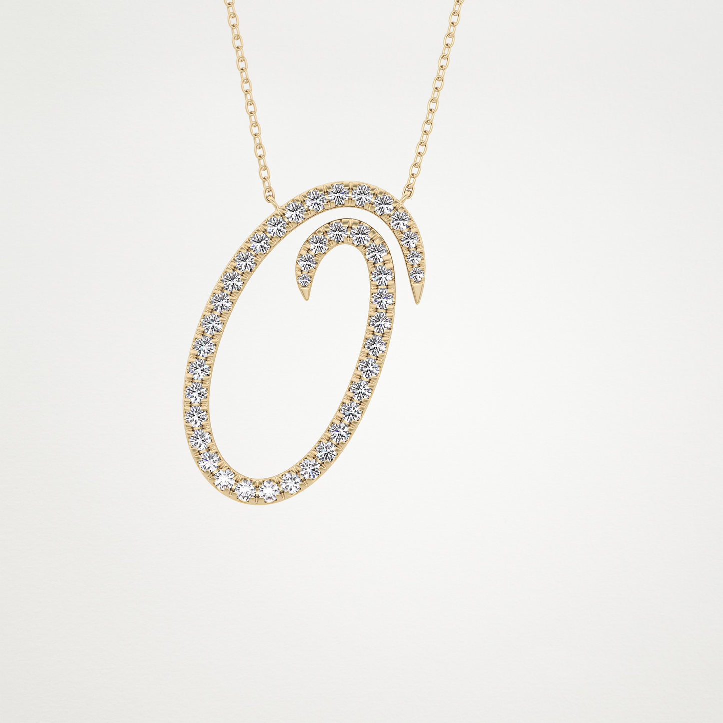 0.473 CT Moissanite O Shaped Necklace in 14K or 18K Solid Gold – DEF Color, VVS Clarity