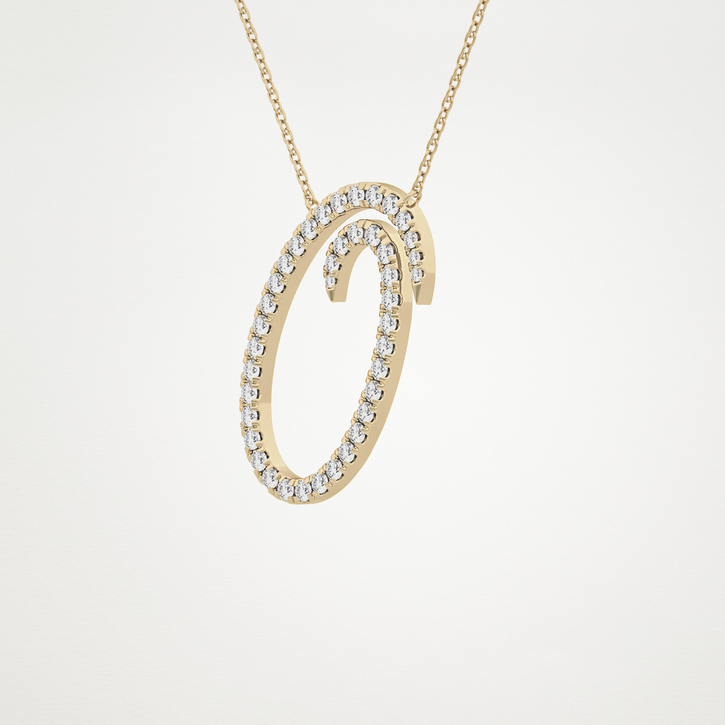 0.473 CT Moissanite O Shaped Necklace in 14K or 18K Solid Gold – DEF Color, VVS Clarity