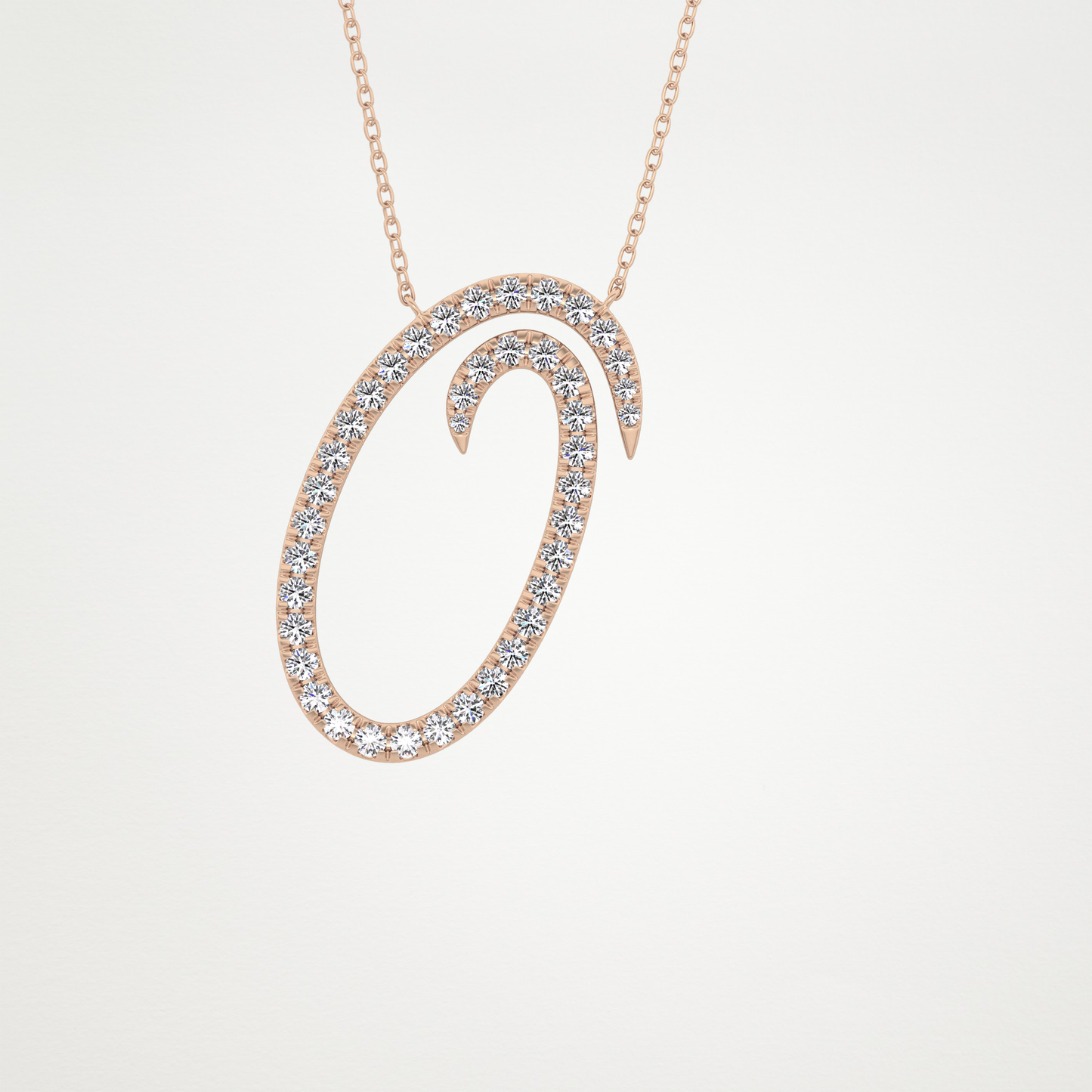 0.473 CT Moissanite O Shaped Necklace in 14K or 18K Solid Gold – DEF Color, VVS Clarity