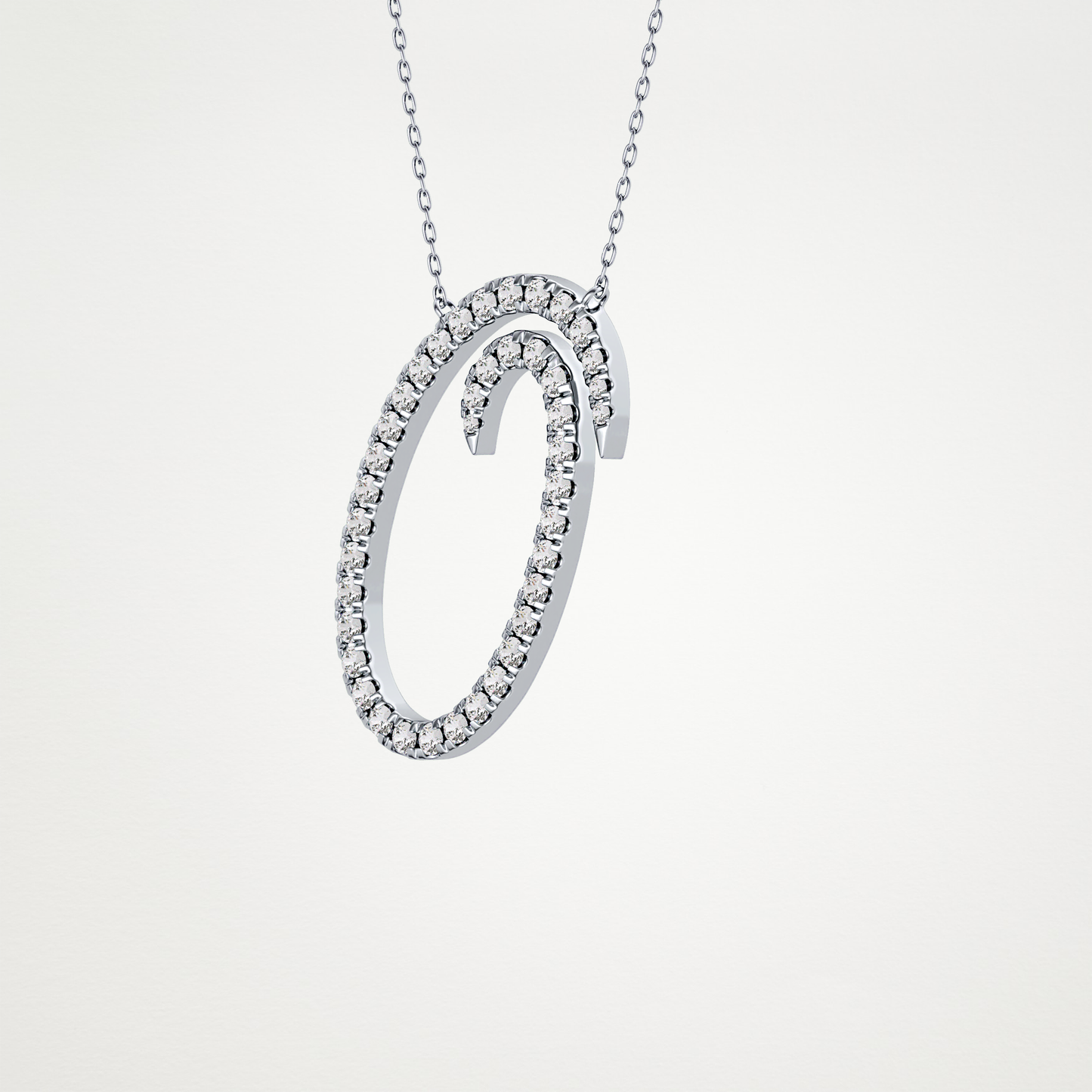 0.473 CT Moissanite O Shaped Necklace in 14K or 18K Solid Gold – DEF Color, VVS Clarity