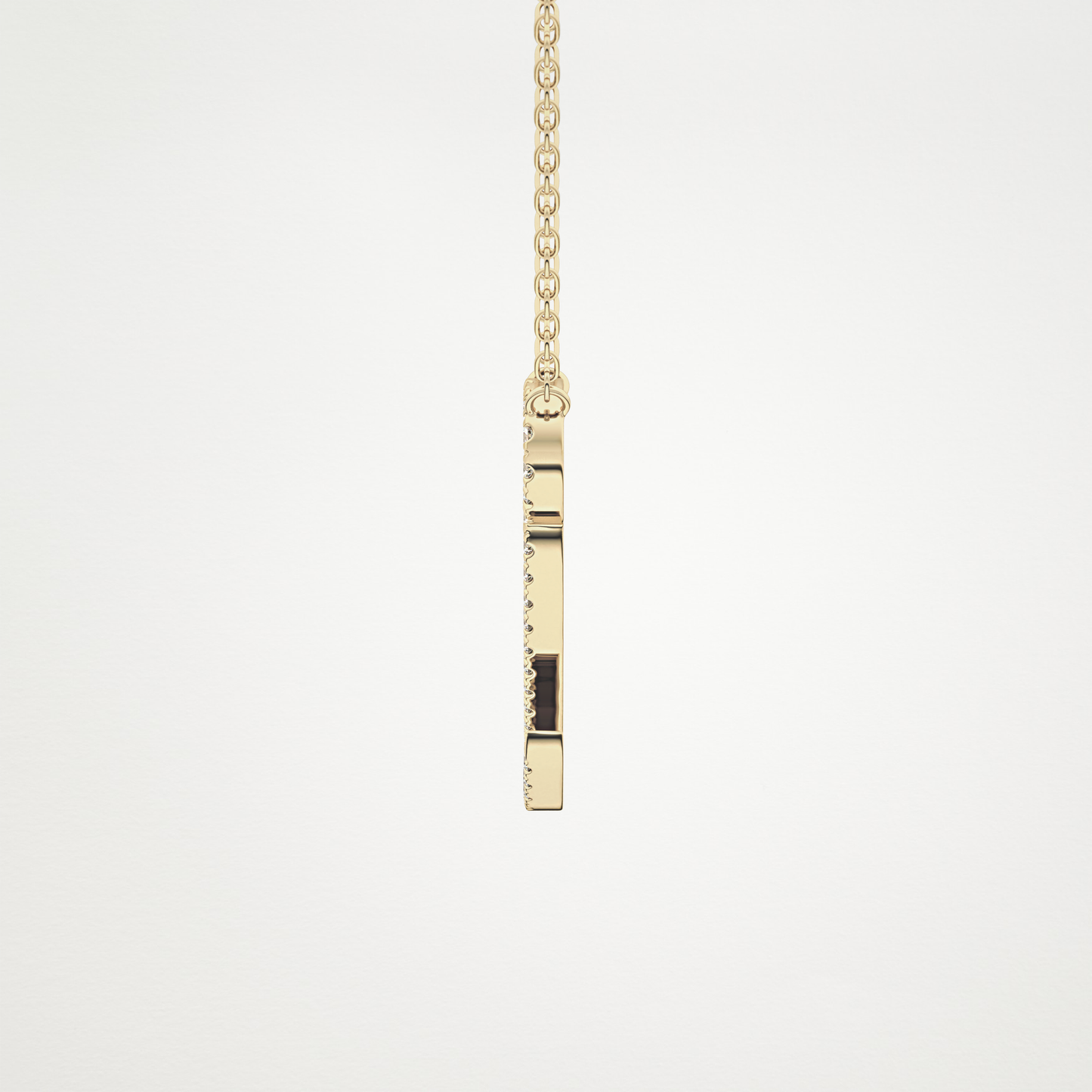 0.187 CT Moissanite Q Shaped Necklace in 14K or 18K Solid Gold – DEF Color, VVS Clarity