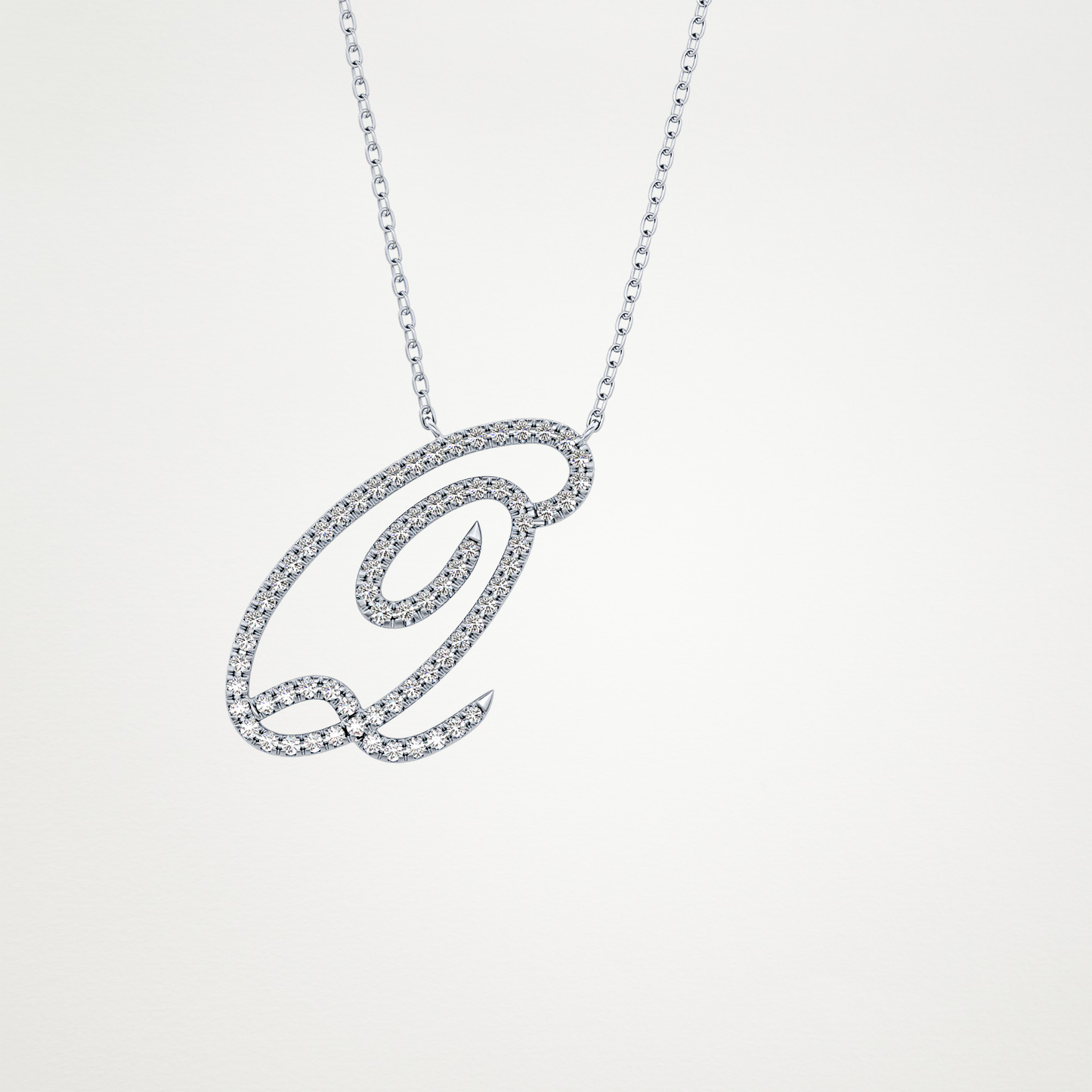 0.187 CT Moissanite Q Shaped Necklace in 14K or 18K Solid Gold – DEF Color, VVS Clarity