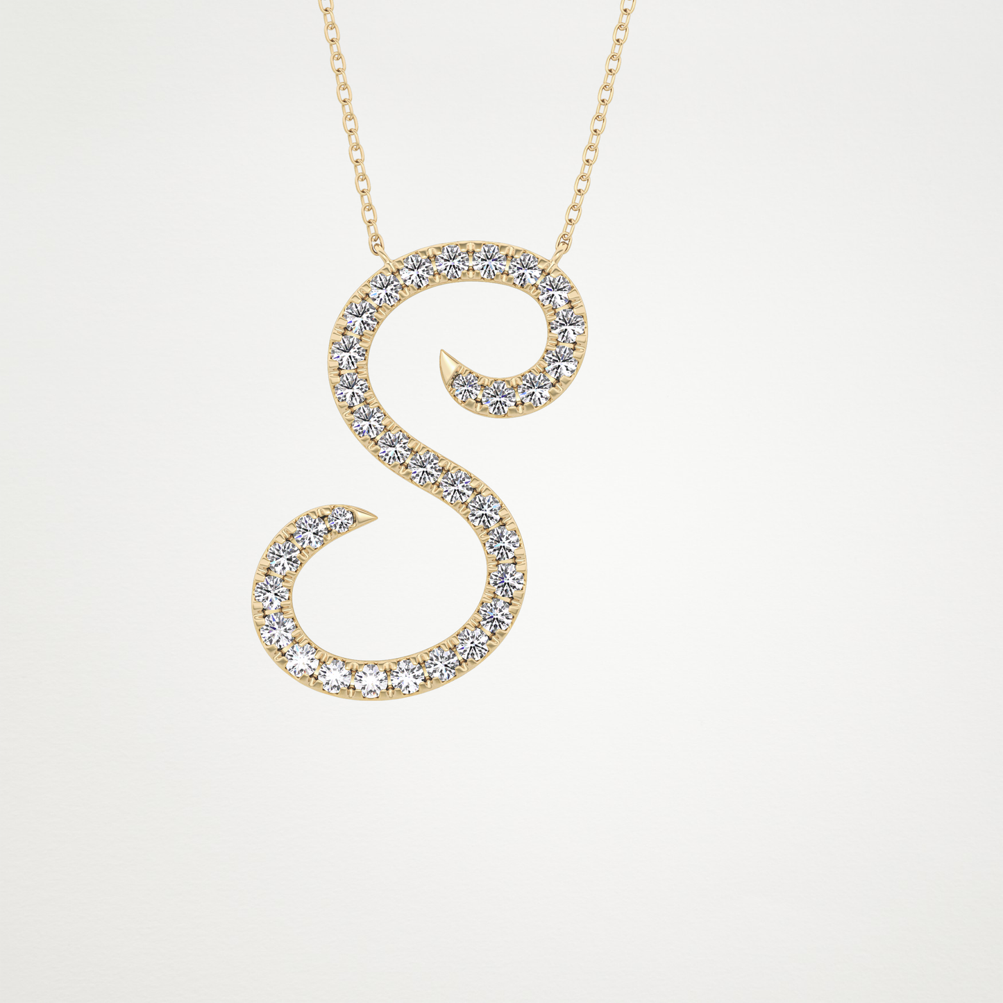 0.585 CT Moissanite S Shaped Necklace in 14K or 18K Solid Gold – DEF Color, VVS Clarity