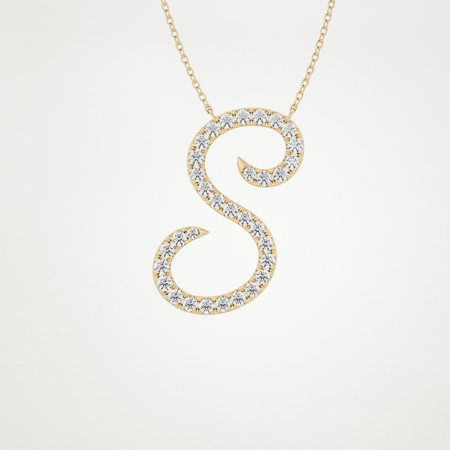 0.585 CT Moissanite S Shaped Necklace in 14K or 18K Solid Gold – DEF Color, VVS Clarity