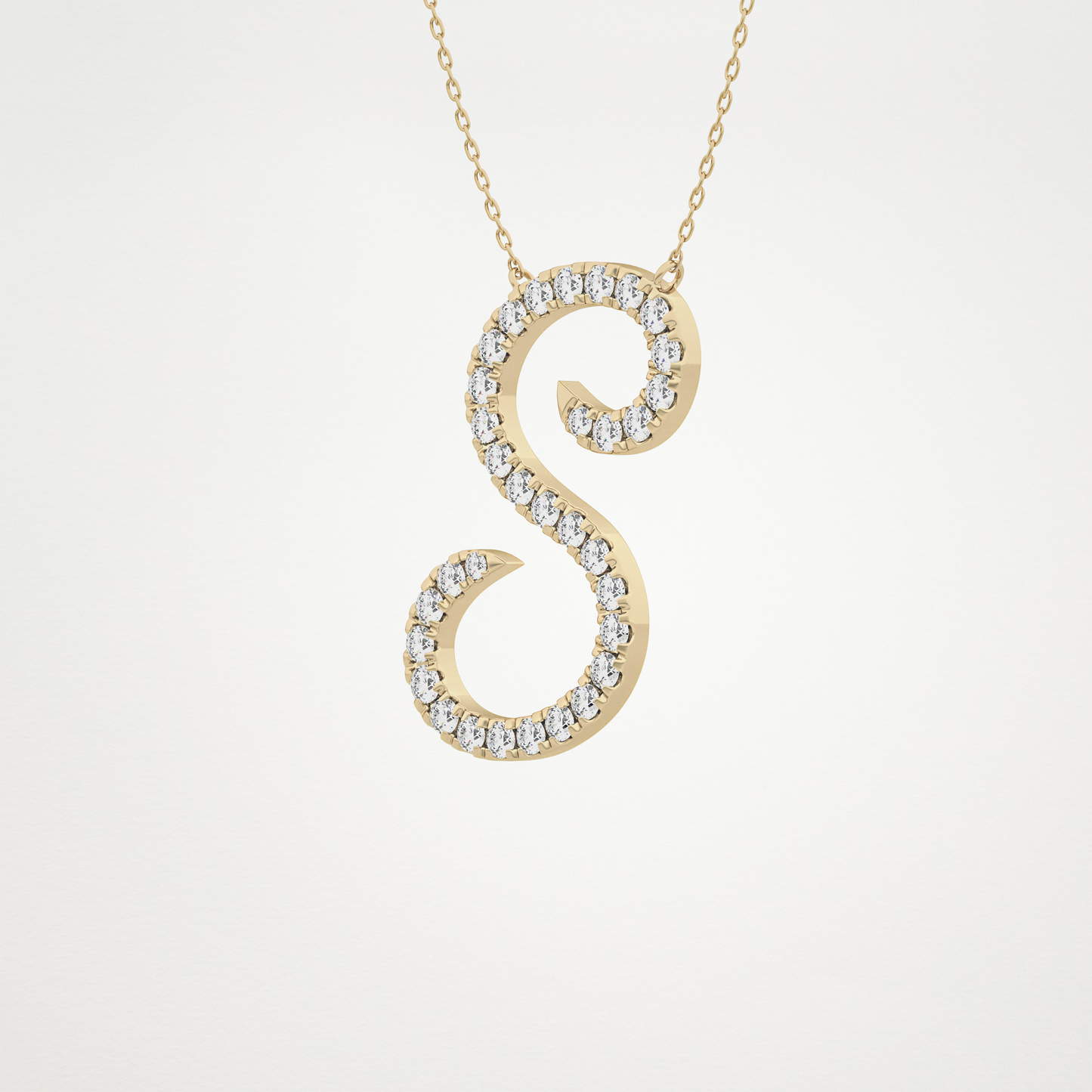 0.585 CT Moissanite S Shaped Necklace in 14K or 18K Solid Gold – DEF Color, VVS Clarity