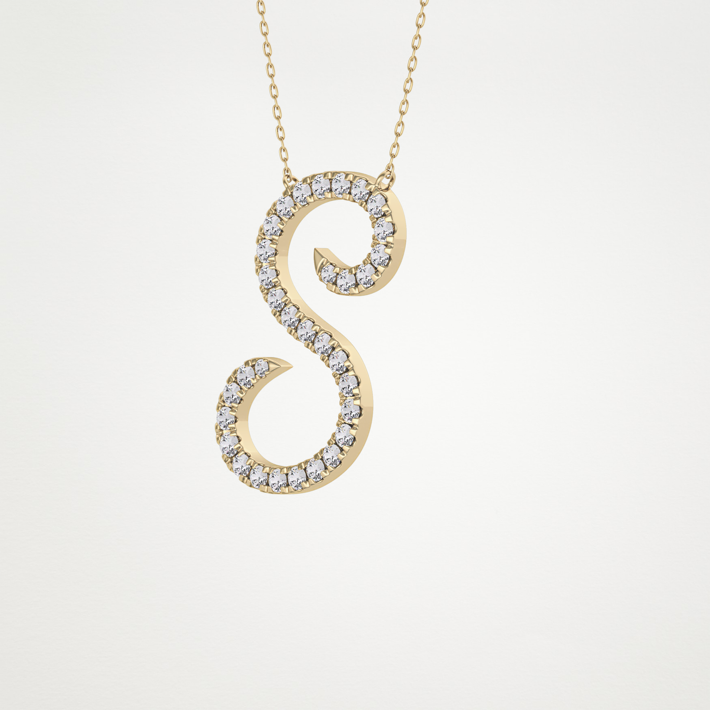 0.585 CT Moissanite S Shaped Necklace in 14K or 18K Solid Gold – DEF Color, VVS Clarity