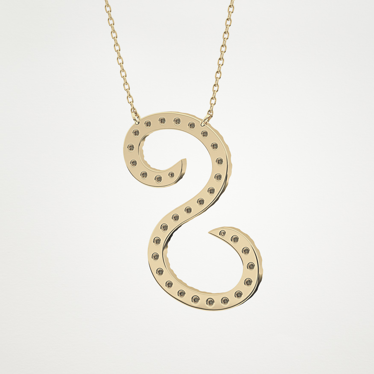 0.585 CT Moissanite S Shaped Necklace in 14K or 18K Solid Gold – DEF Color, VVS Clarity