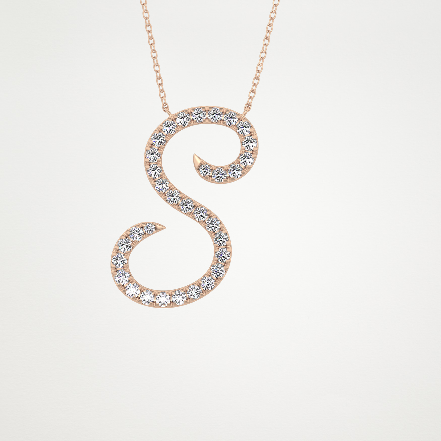 0.585 CT Moissanite S Shaped Necklace in 14K or 18K Solid Gold – DEF Color, VVS Clarity