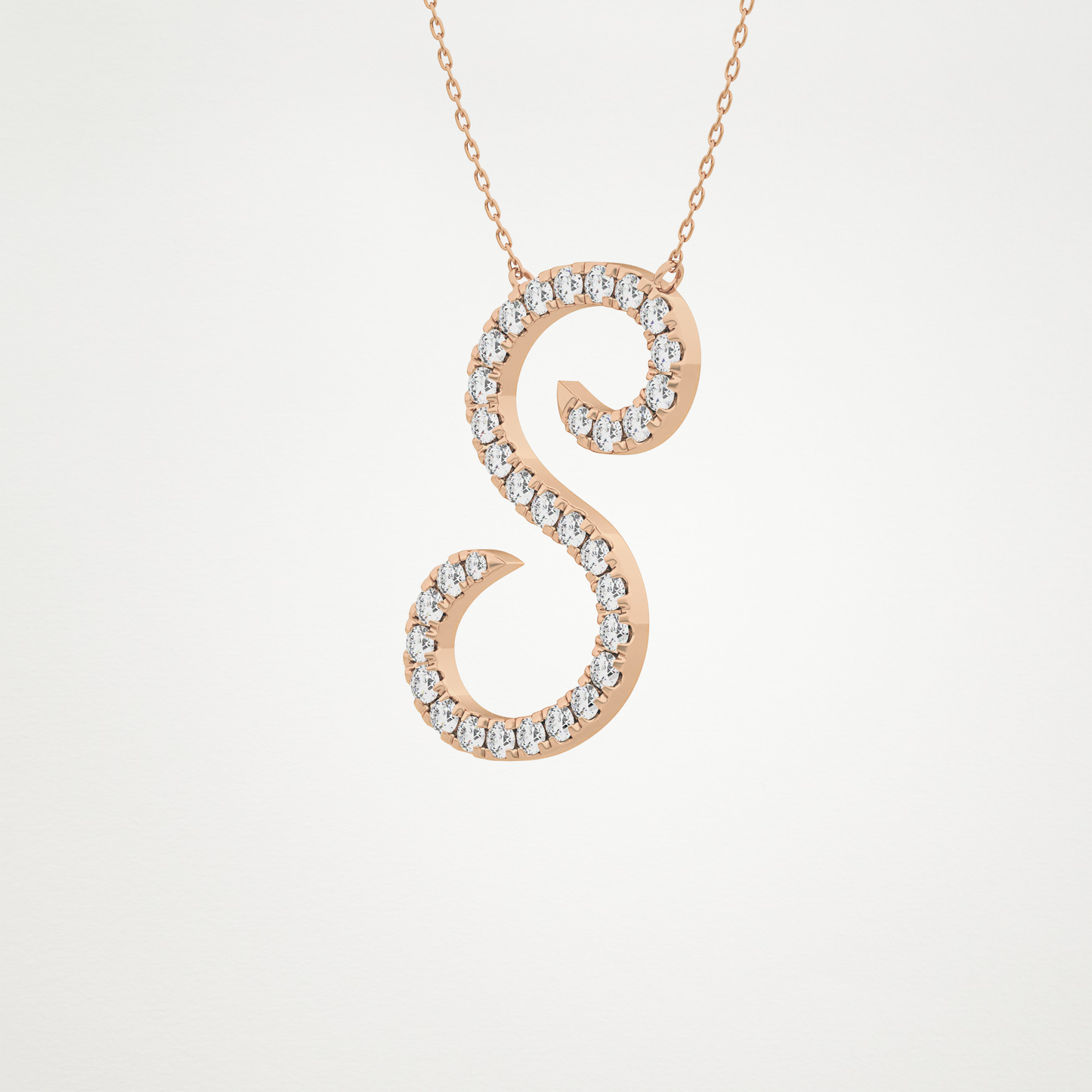0.585 CT Moissanite S Shaped Necklace in 14K or 18K Solid Gold – DEF Color, VVS Clarity
