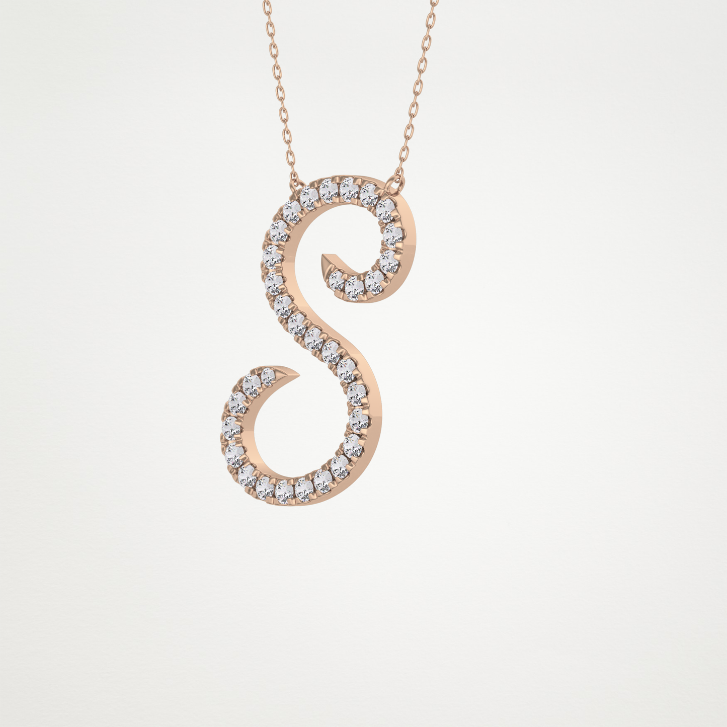 0.585 CT Moissanite S Shaped Necklace in 14K or 18K Solid Gold – DEF Color, VVS Clarity