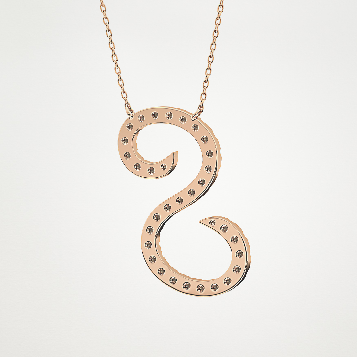 0.585 CT Moissanite S Shaped Necklace in 14K or 18K Solid Gold – DEF Color, VVS Clarity