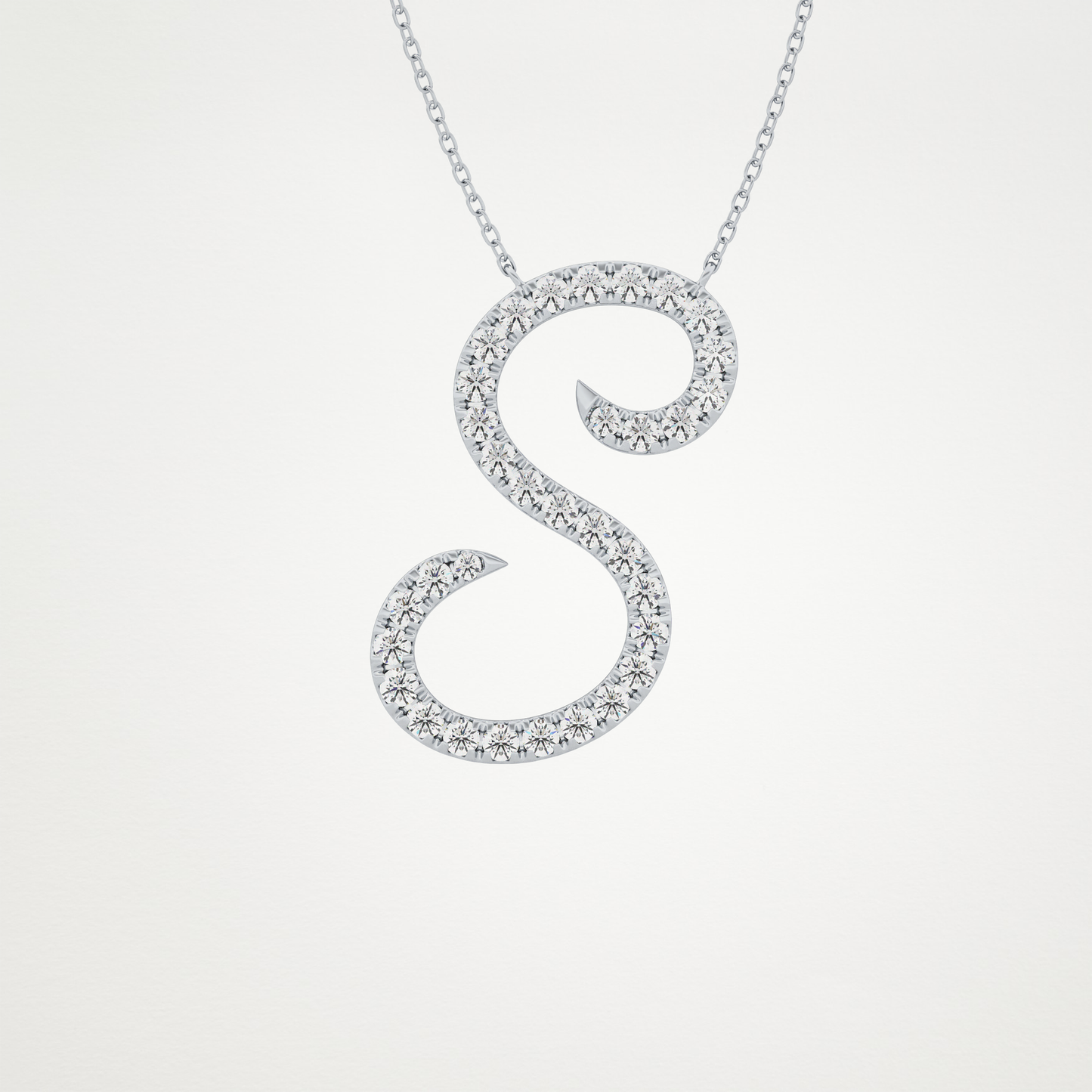 0.585 CT Moissanite S Shaped Necklace in 14K or 18K Solid Gold – DEF Color, VVS Clarity