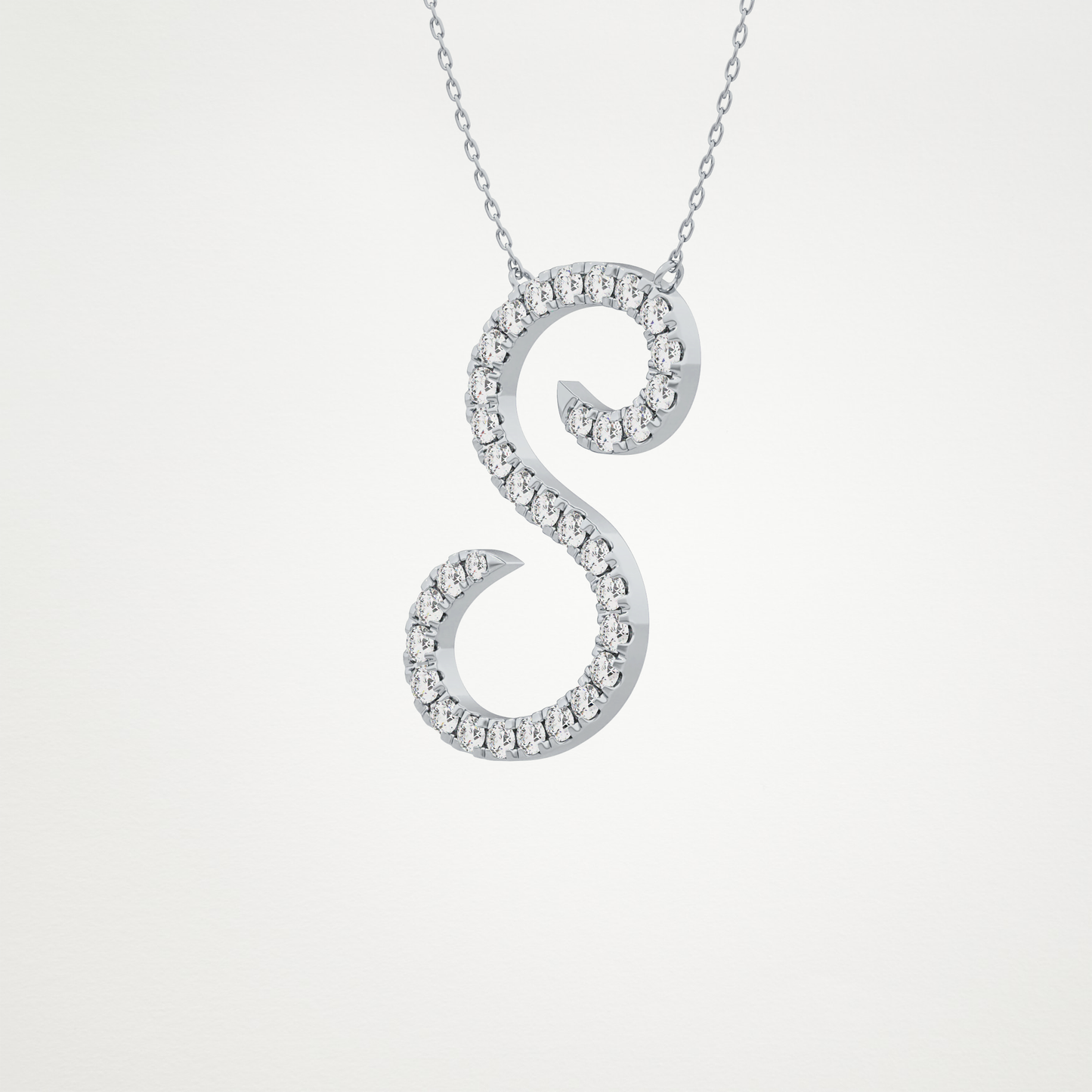 0.585 CT Moissanite S Shaped Necklace in 14K or 18K Solid Gold – DEF Color, VVS Clarity