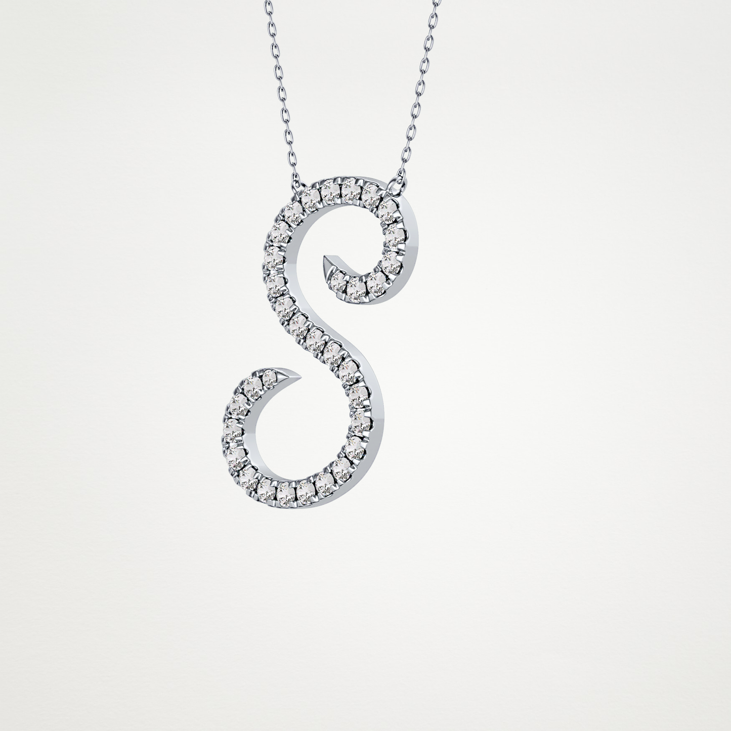 0.585 CT Moissanite S Shaped Necklace in 14K or 18K Solid Gold – DEF Color, VVS Clarity