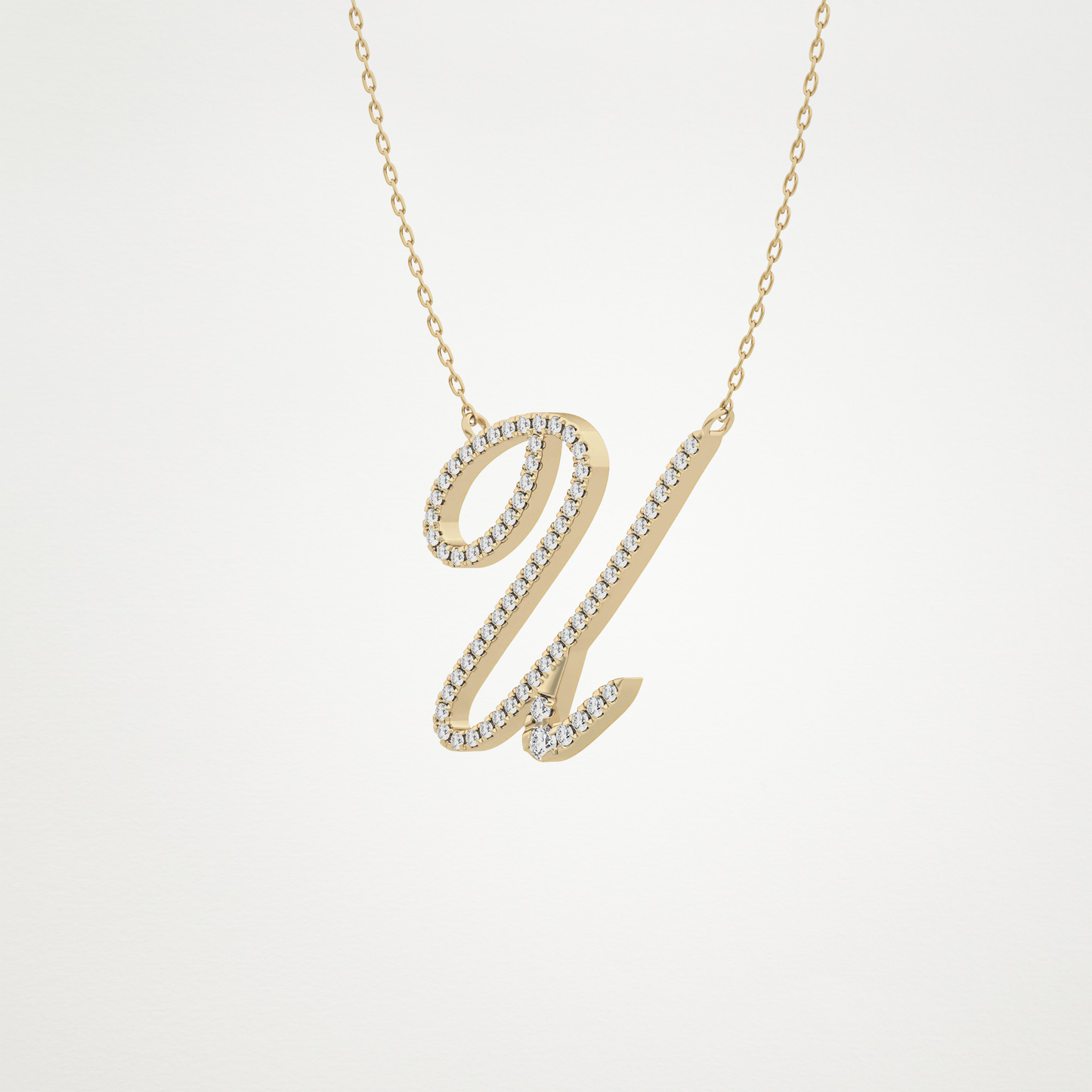0.157 CT Moissanite U Shaped Necklace in 14K or 18K Solid Gold – DEF Color, VVS Clarity