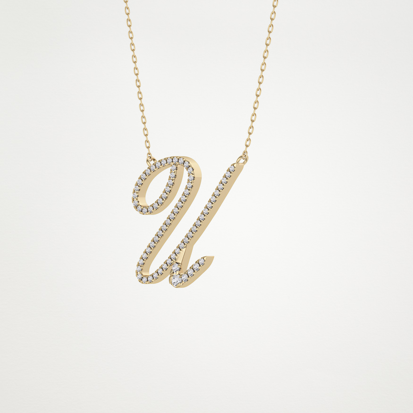 0.157 CT Moissanite U Shaped Necklace in 14K or 18K Solid Gold – DEF Color, VVS Clarity