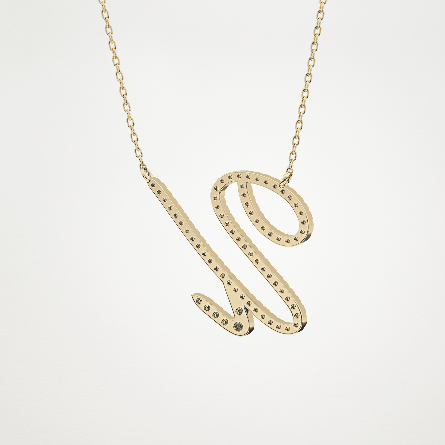 0.157 CT Moissanite U Shaped Necklace in 14K or 18K Solid Gold – DEF Color, VVS Clarity