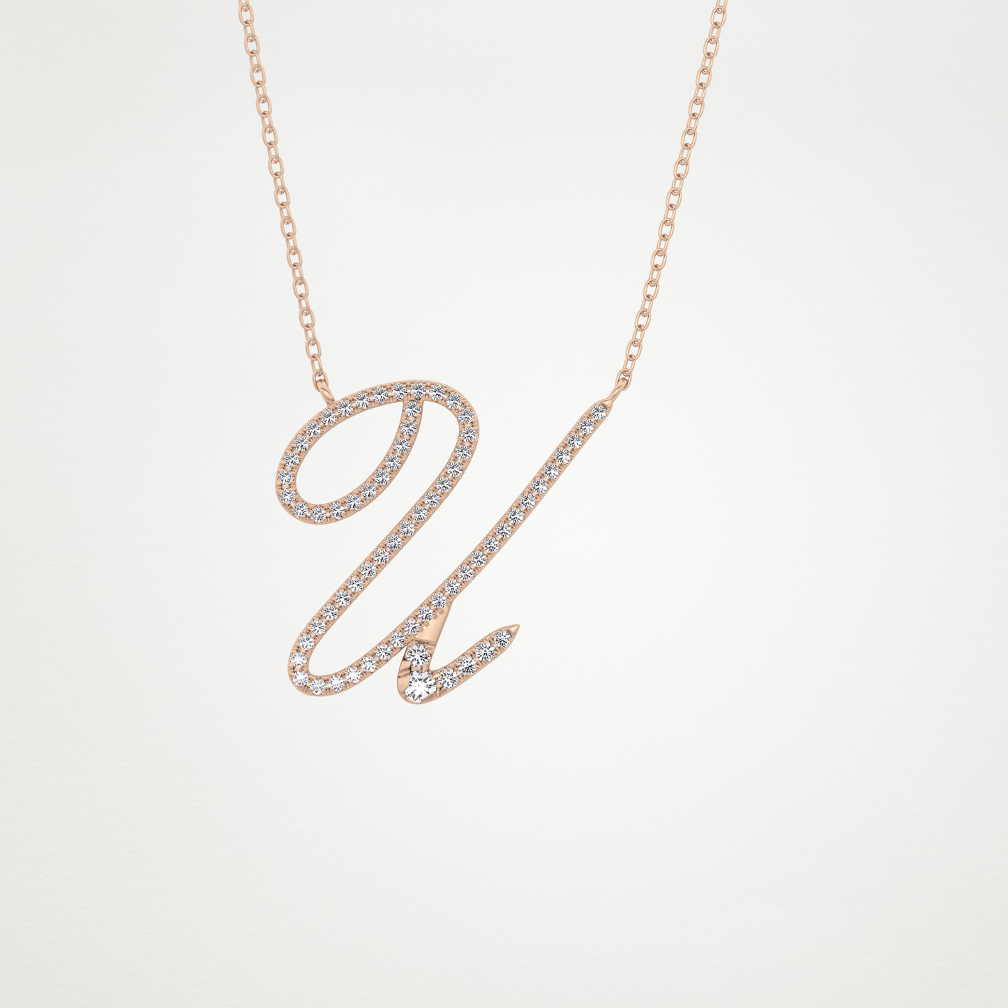 0.157 CT Moissanite U Shaped Necklace in 14K or 18K Solid Gold – DEF Color, VVS Clarity