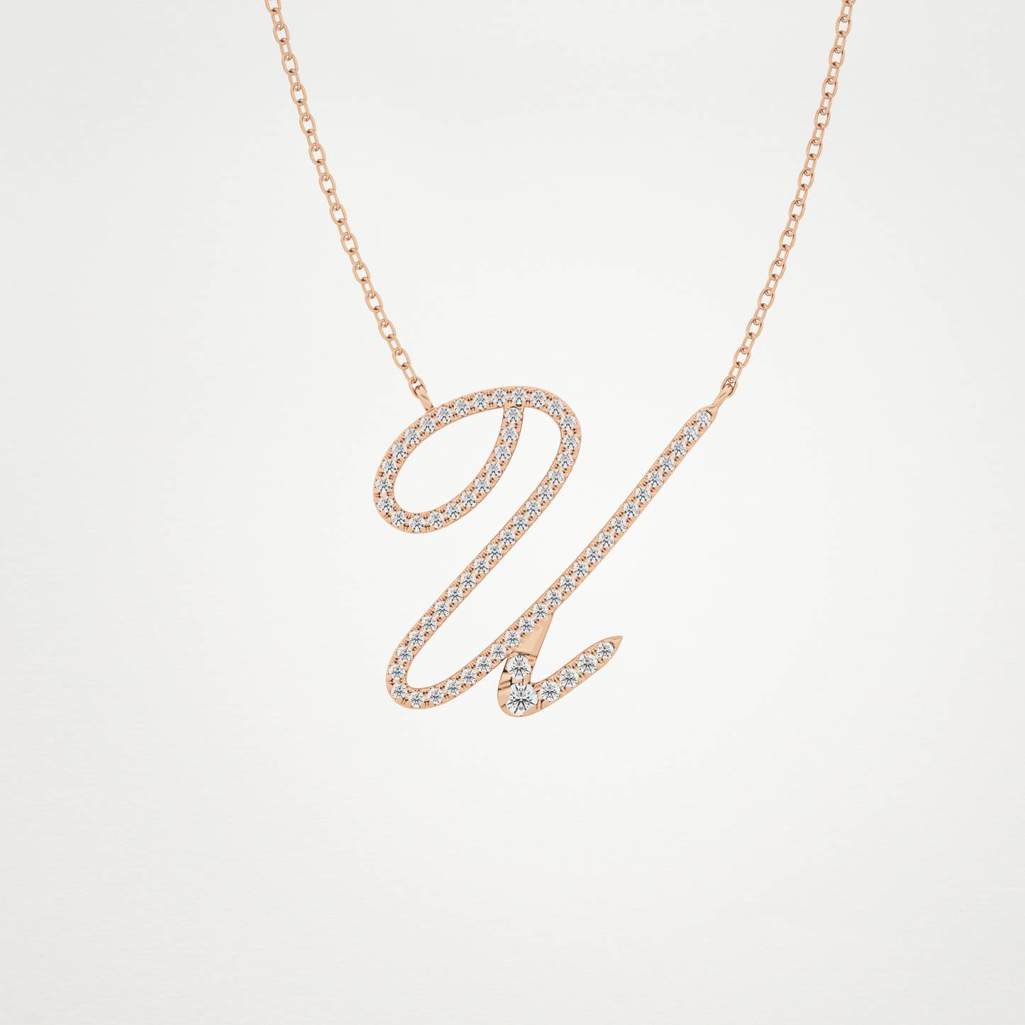 0.157 CT Moissanite U Shaped Necklace in 14K or 18K Solid Gold – DEF Color, VVS Clarity